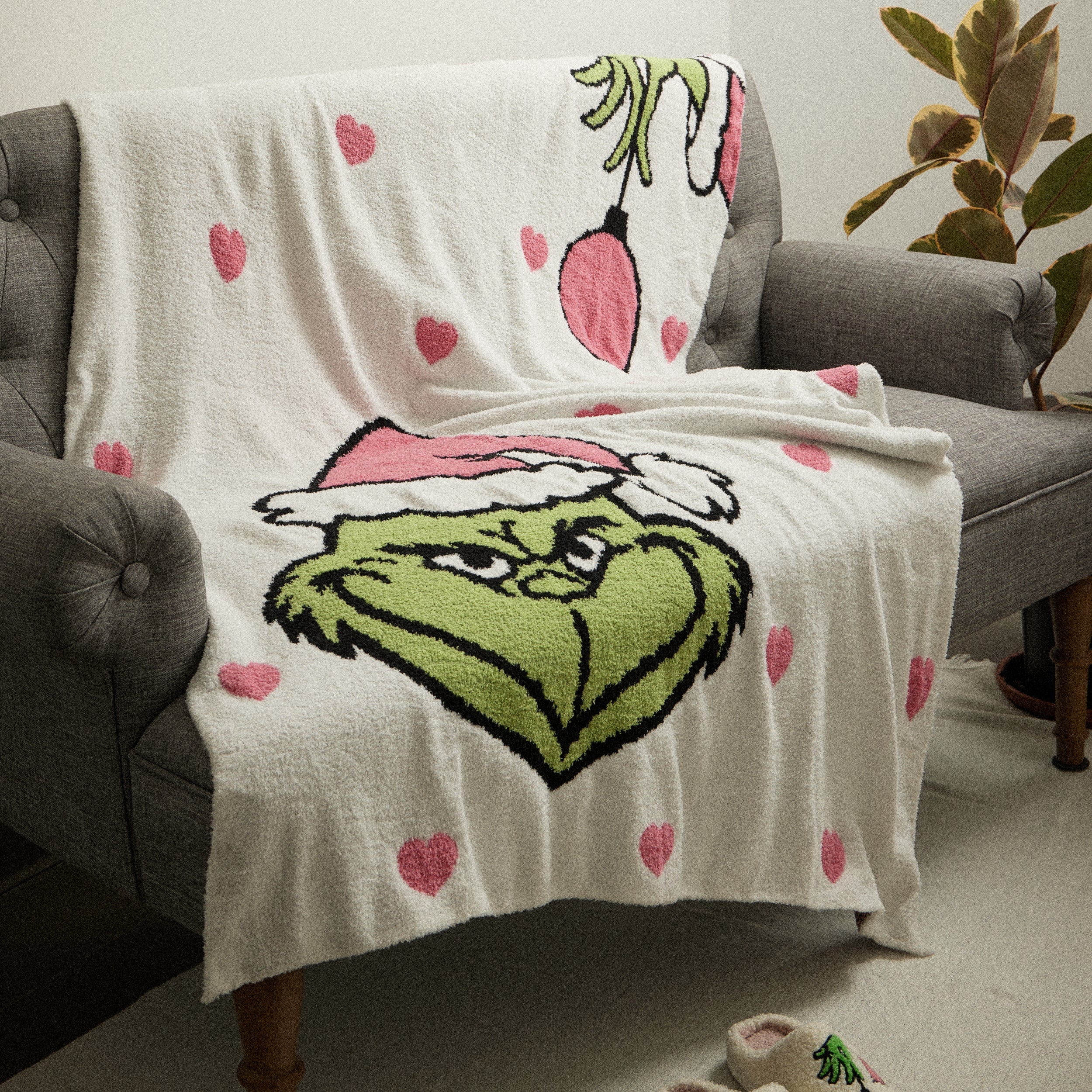 Christmas Green Monster Terry Cloth Blanket
