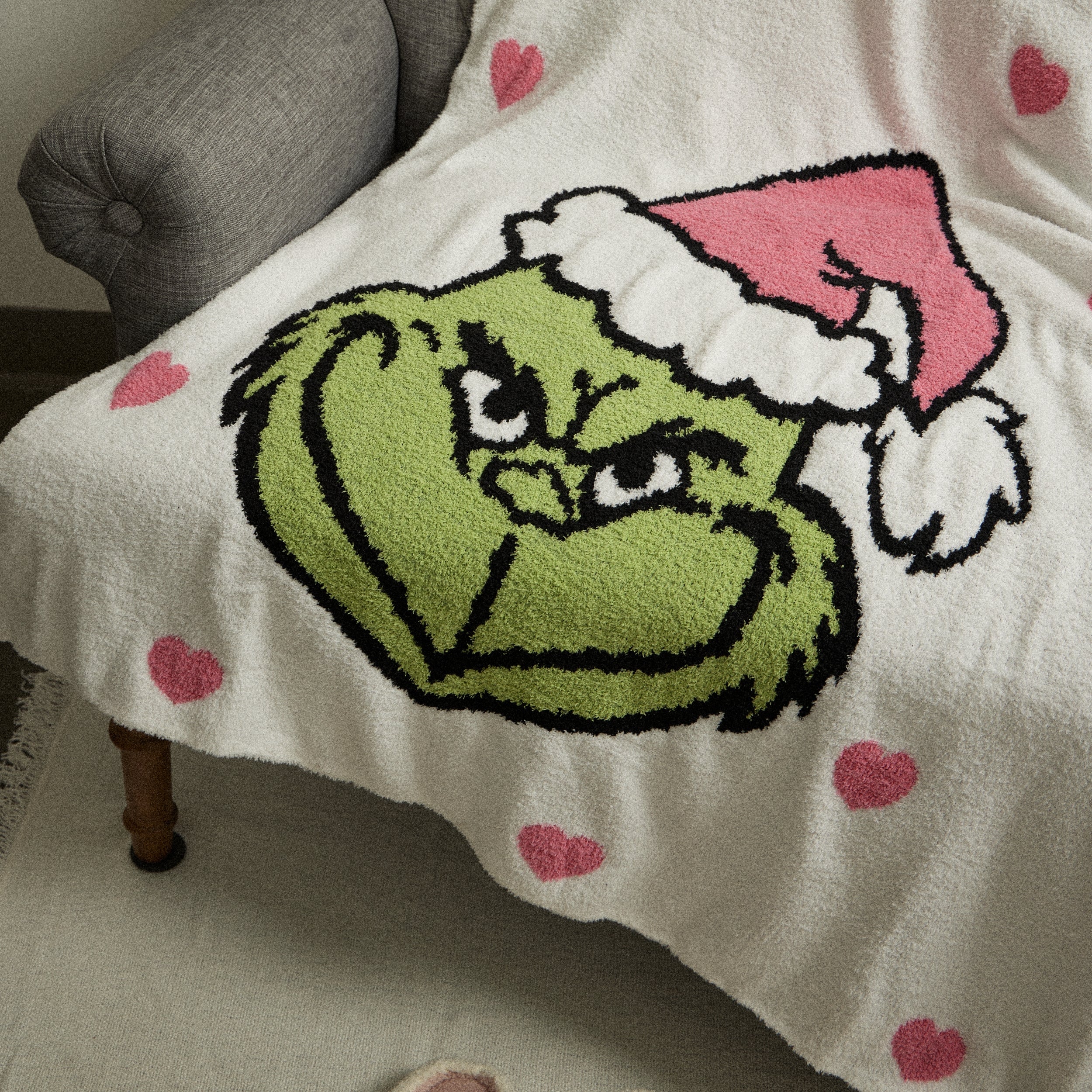 Christmas Green Monster Terry Cloth Blanket