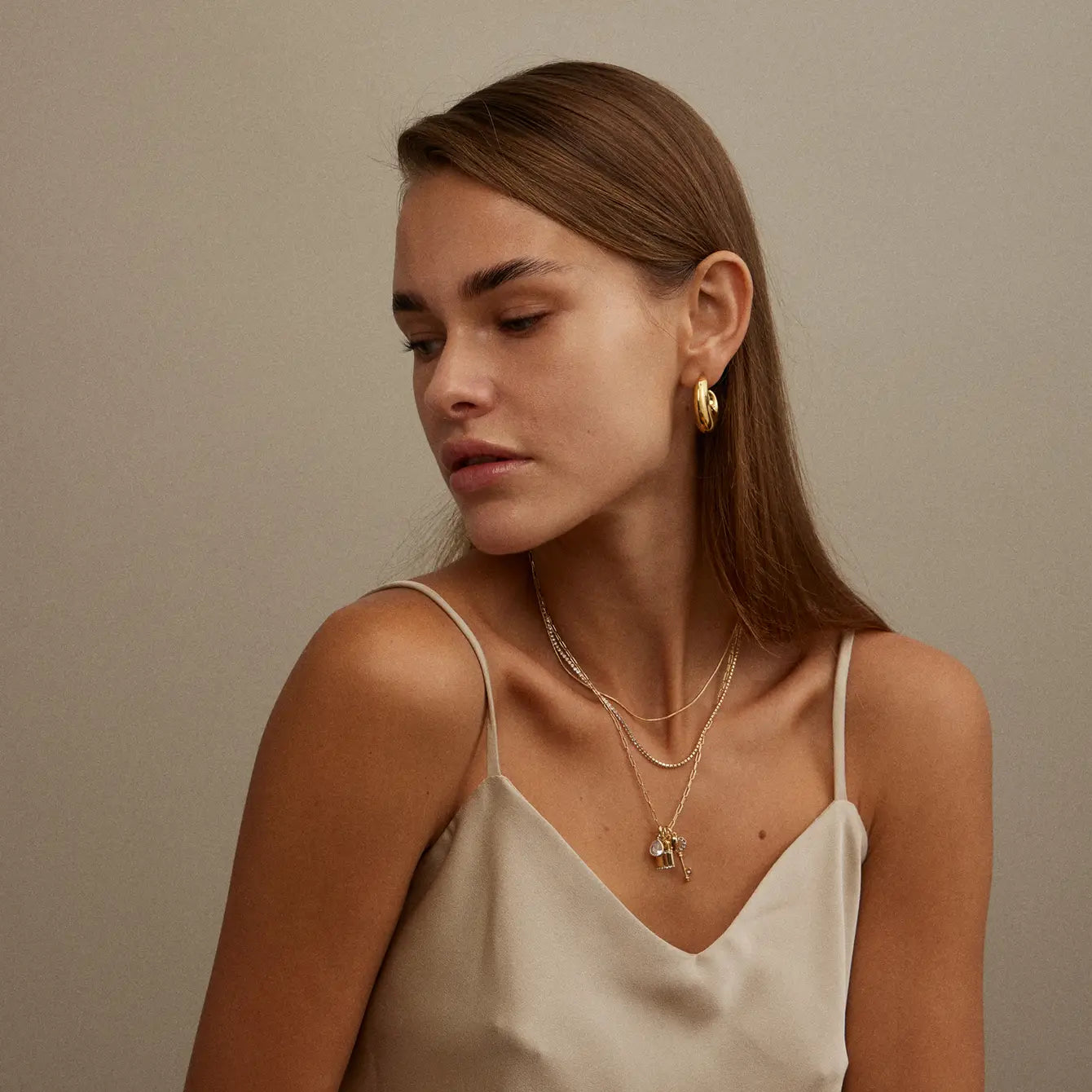 Refined Gold Dip | Stainless Steel Open Hoop Earrings