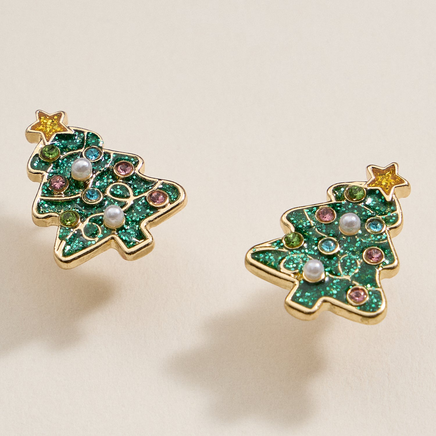 Christmas Tree Enamel Stud Earrings | Festive Christmas Tree Enamel Stud Earrings - Frem