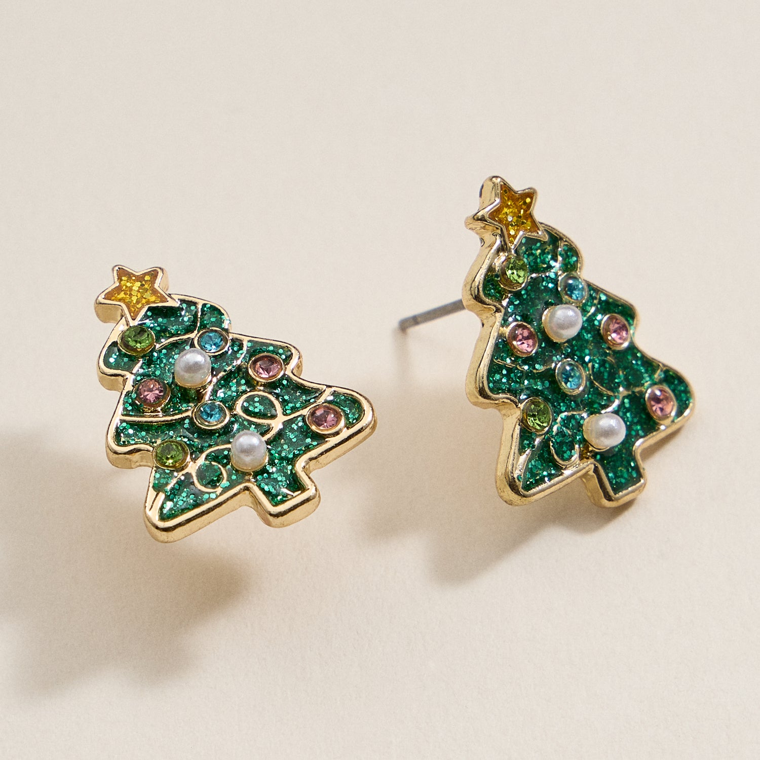 Christmas Tree Enamel Stud Earrings | Festive Christmas Tree Enamel Stud Earrings - Frem
