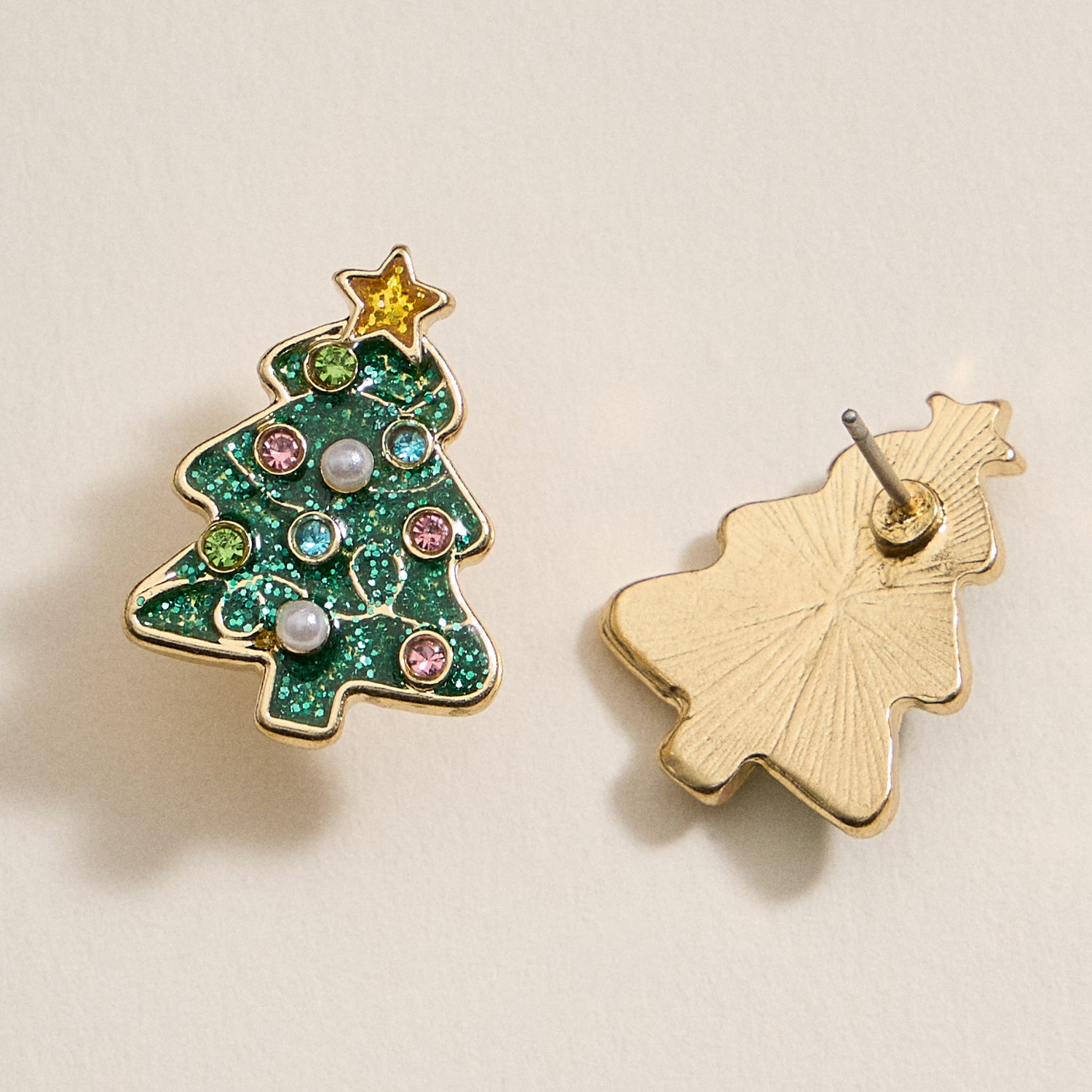 Christmas Tree Enamel Stud Earrings | Festive Christmas Tree Enamel Stud Earrings - Frem