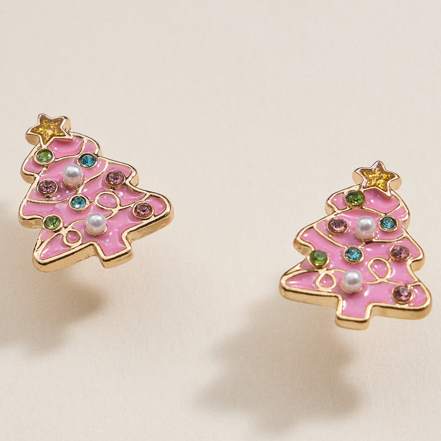 Christmas Tree Enamel Stud Earrings | Festive Christmas Tree Enamel Stud Earrings - Frem