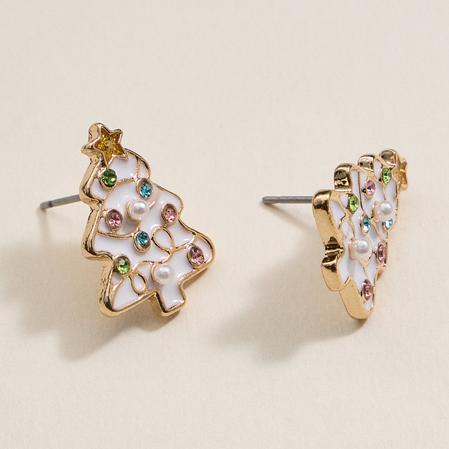 Christmas Tree Enamel Stud Earrings | Festive Christmas Tree Enamel Stud Earrings - Frem