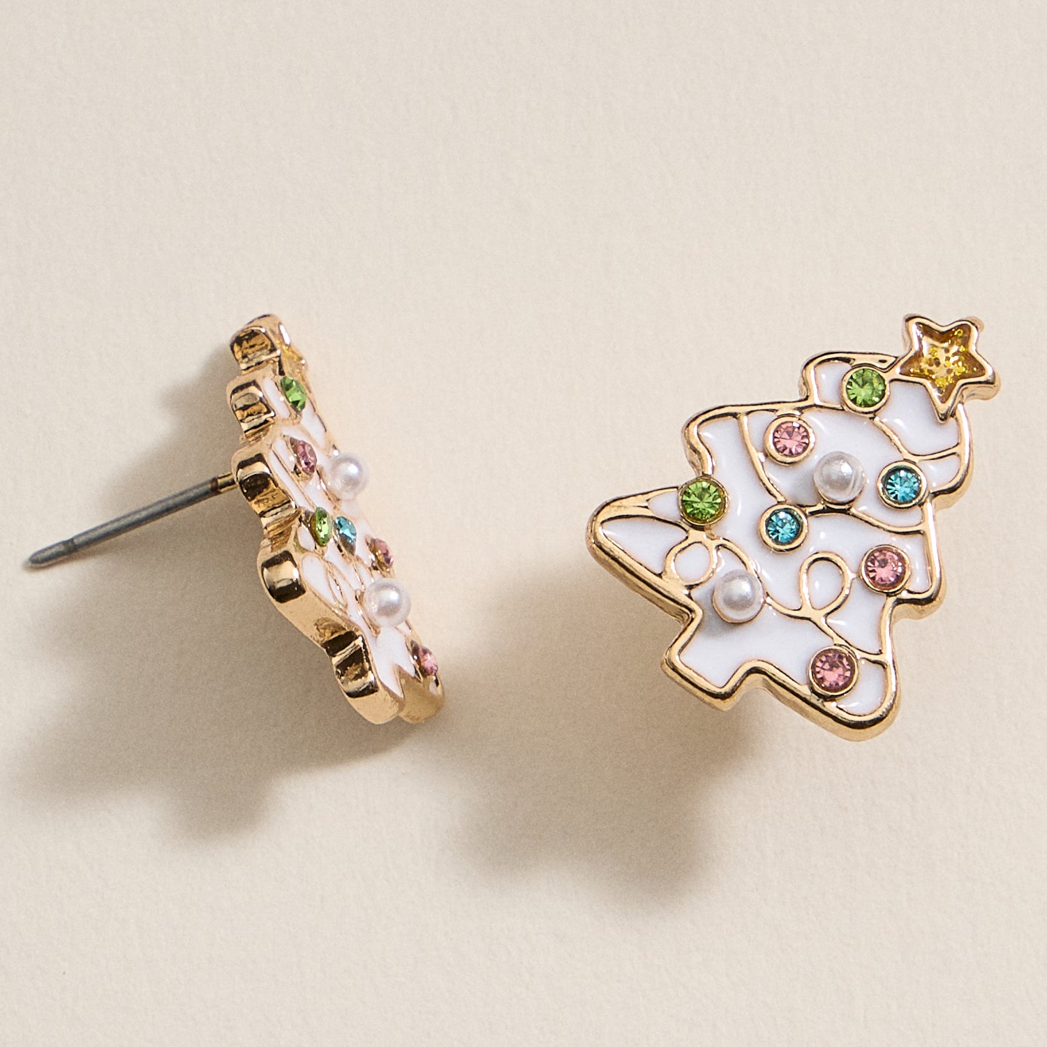 Christmas Tree Enamel Stud Earrings | Festive Christmas Tree Enamel Stud Earrings - Frem