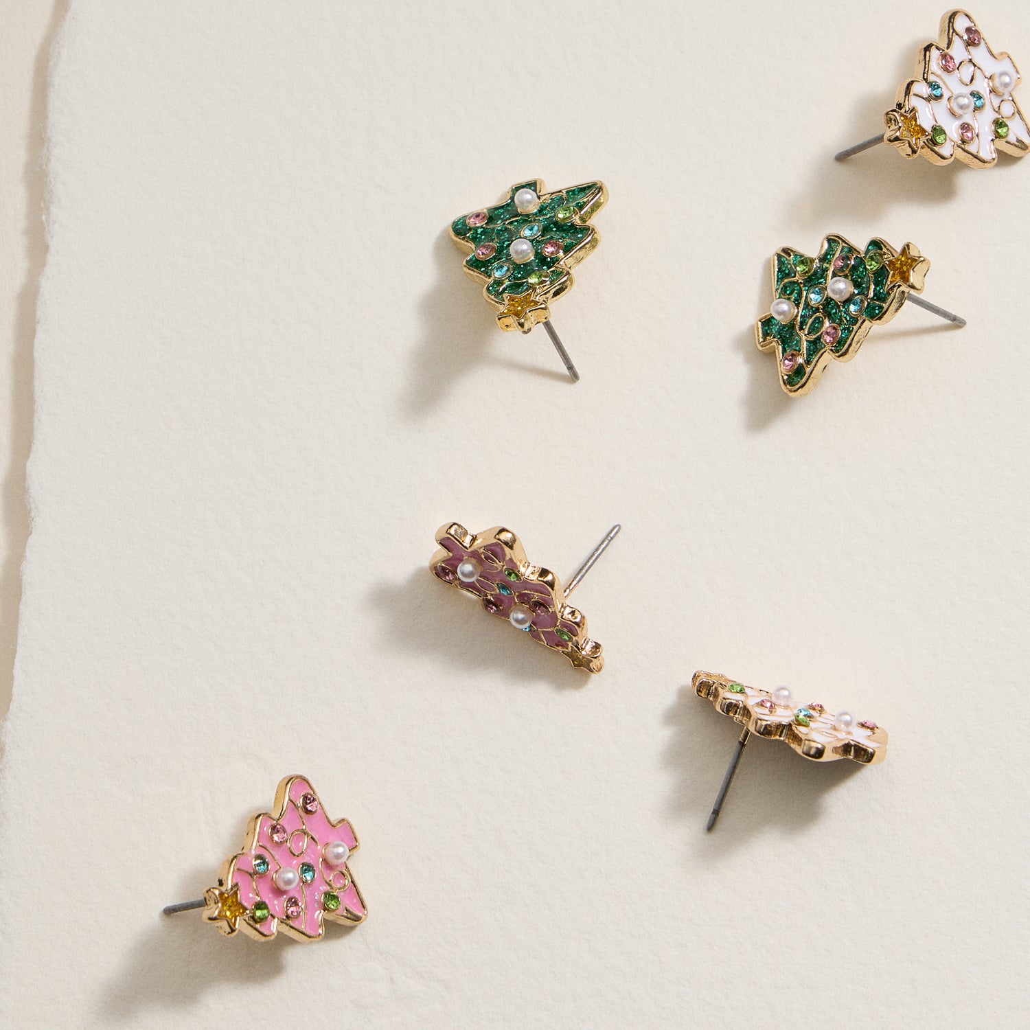 Christmas Tree Enamel Stud Earrings | Festive Christmas Tree Enamel Stud Earrings - Frem