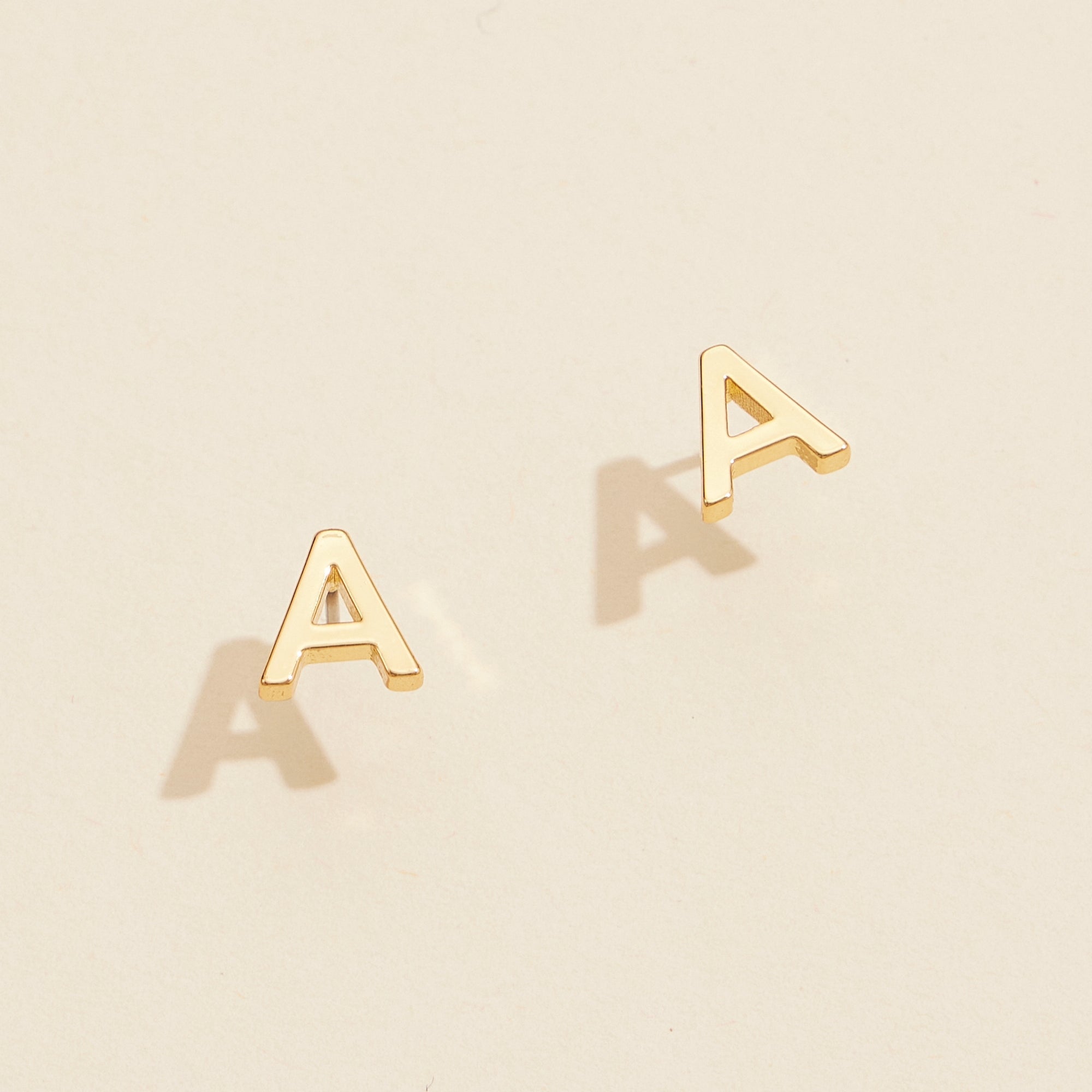Metal Initial Stud Earrings