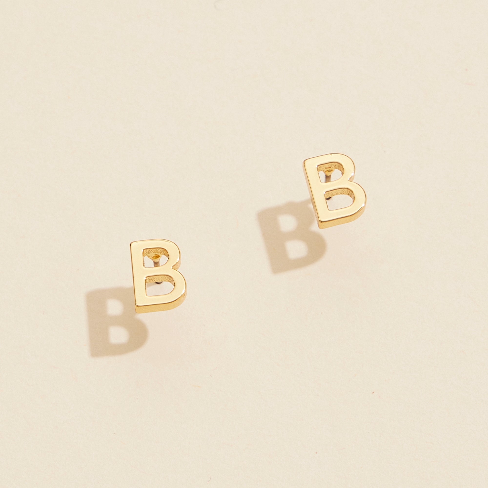 Metal Initial Stud Earrings