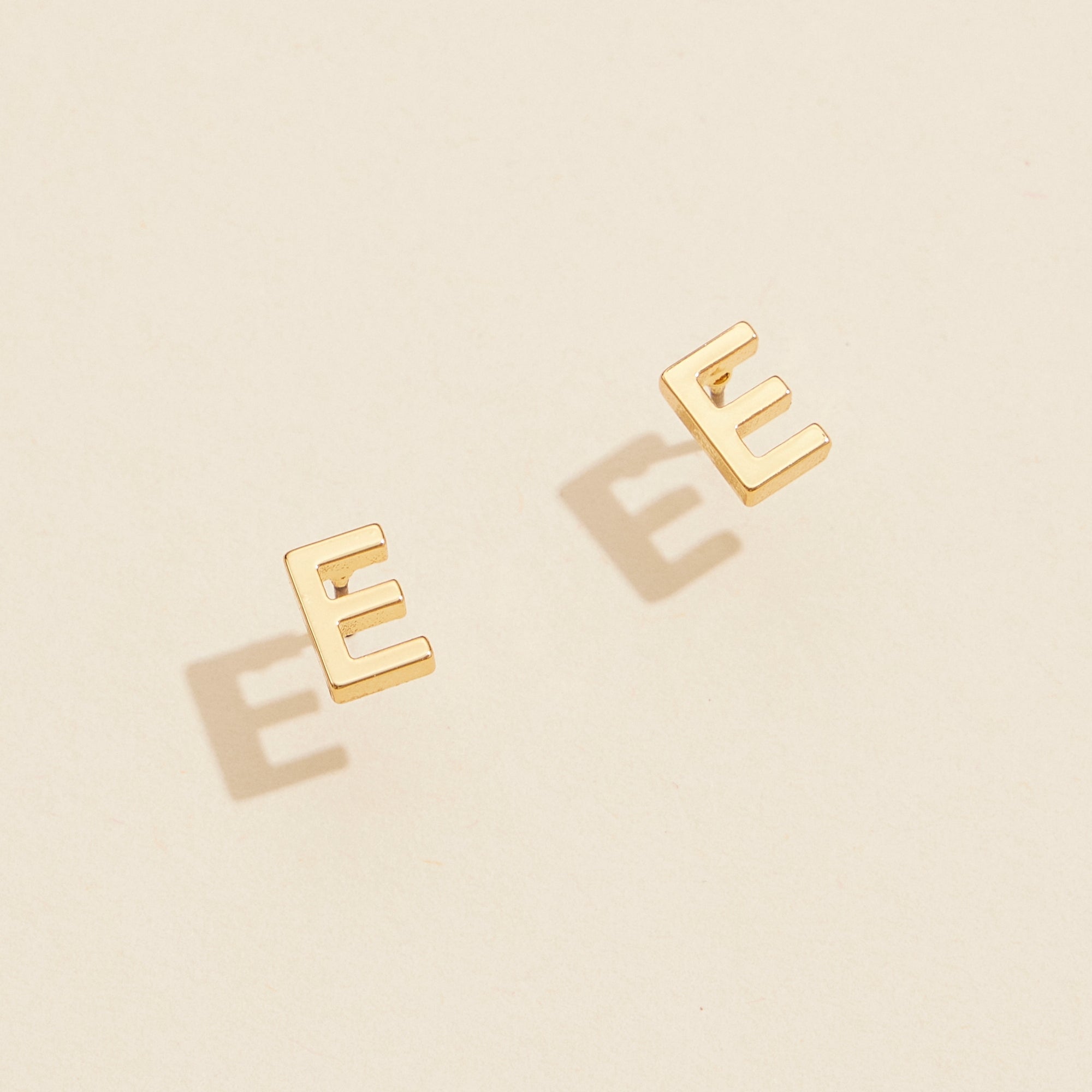 Metal Initial Stud Earrings