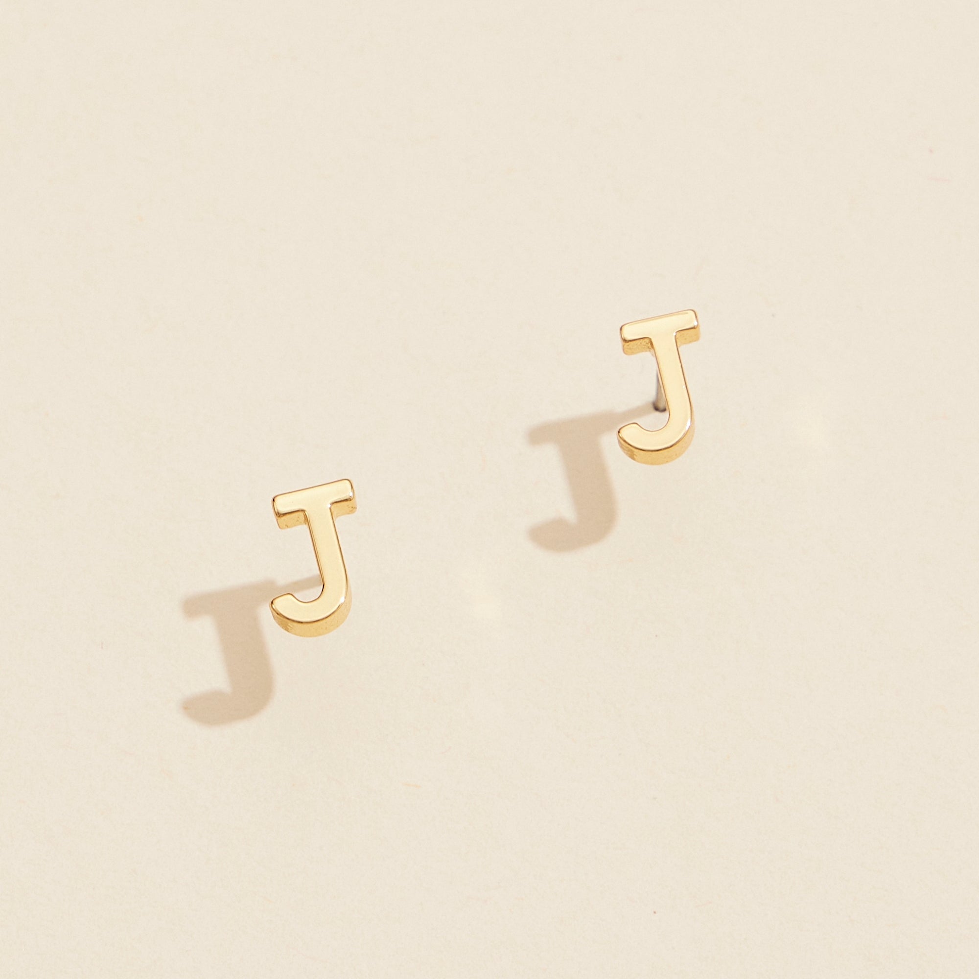 Metal Initial Stud Earrings