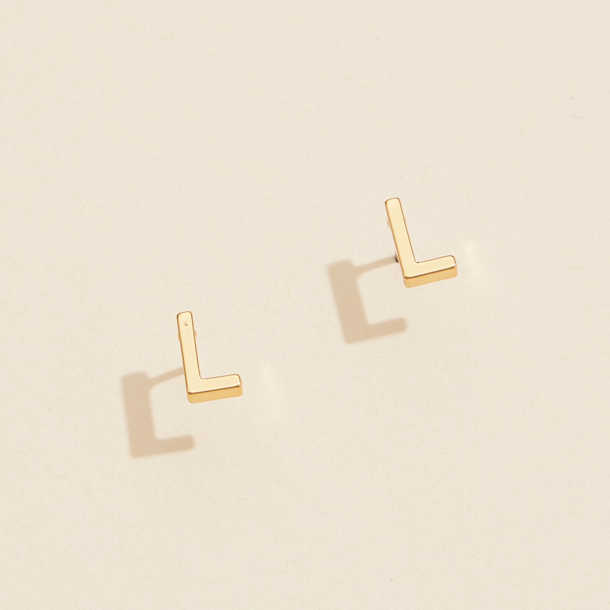 Metal Initial Stud Earrings