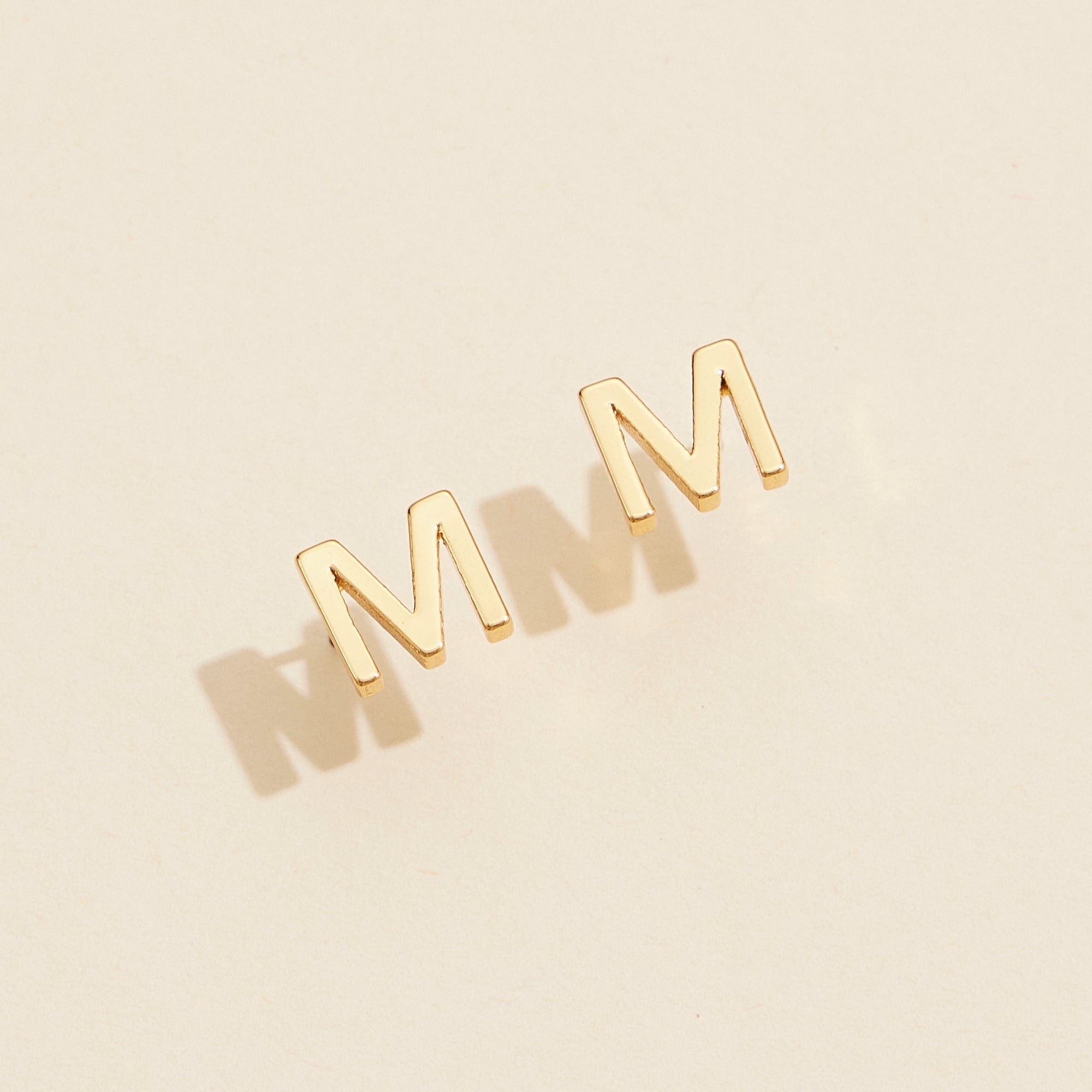 Metal Initial Stud Earrings