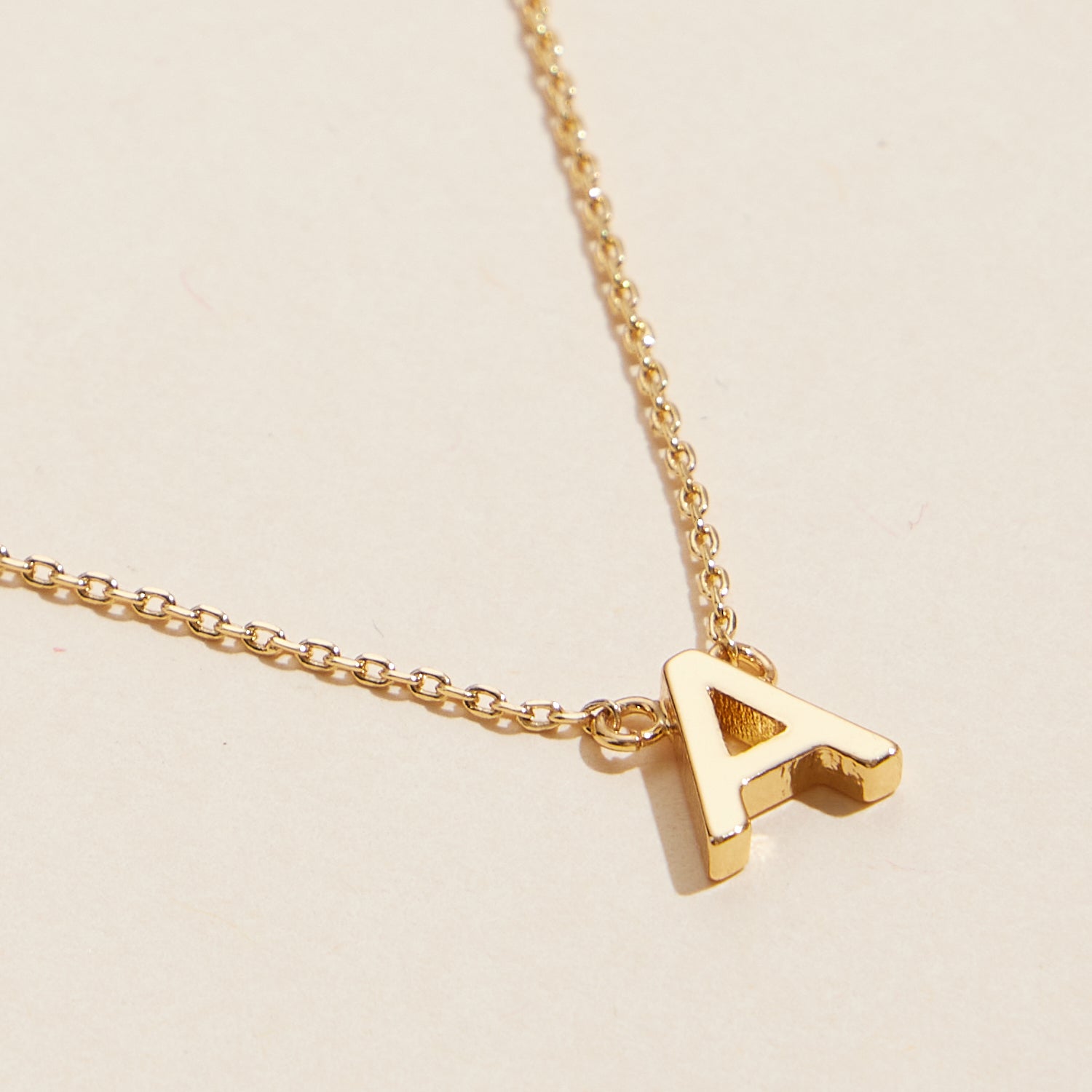 Short Necklace with Initial Metal Letter Charm