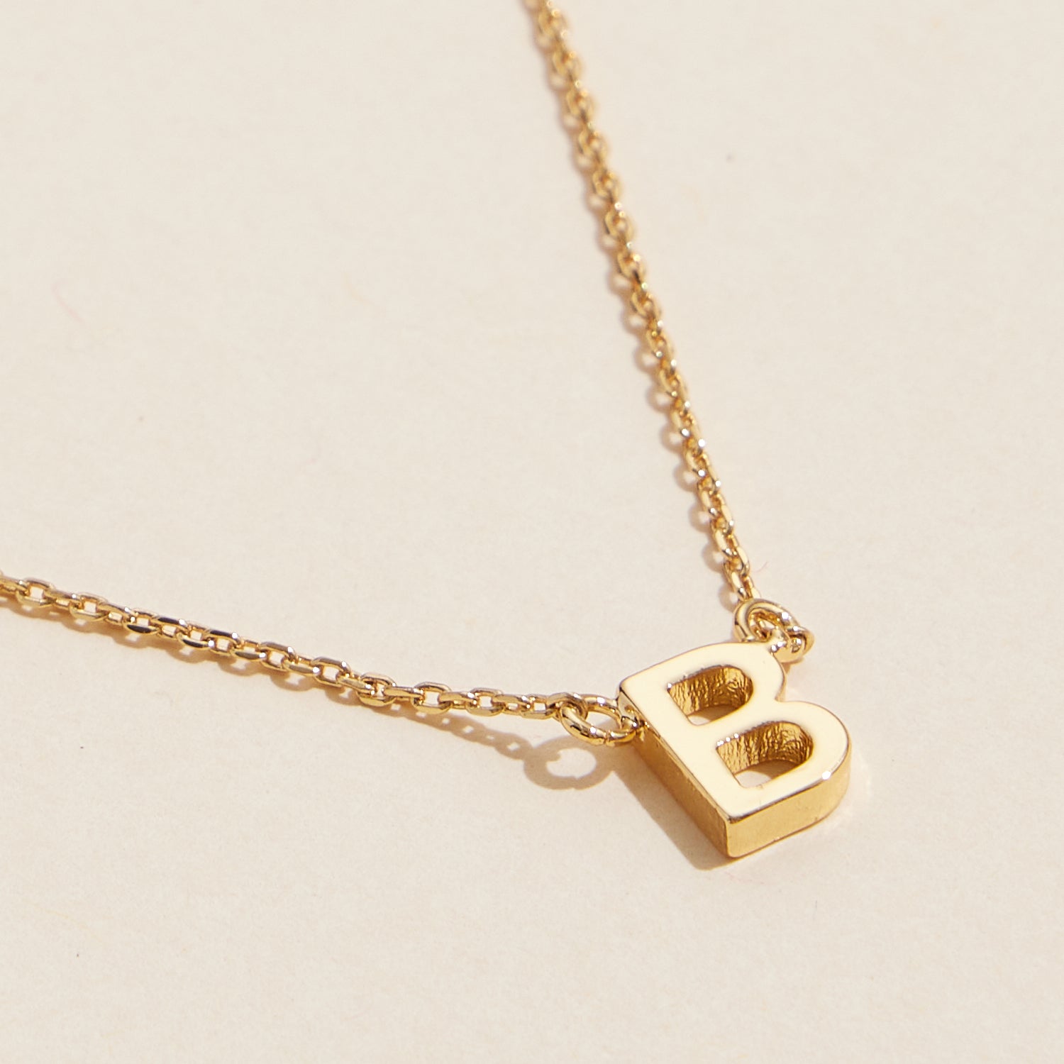 Short Necklace with Initial Metal Letter Charm