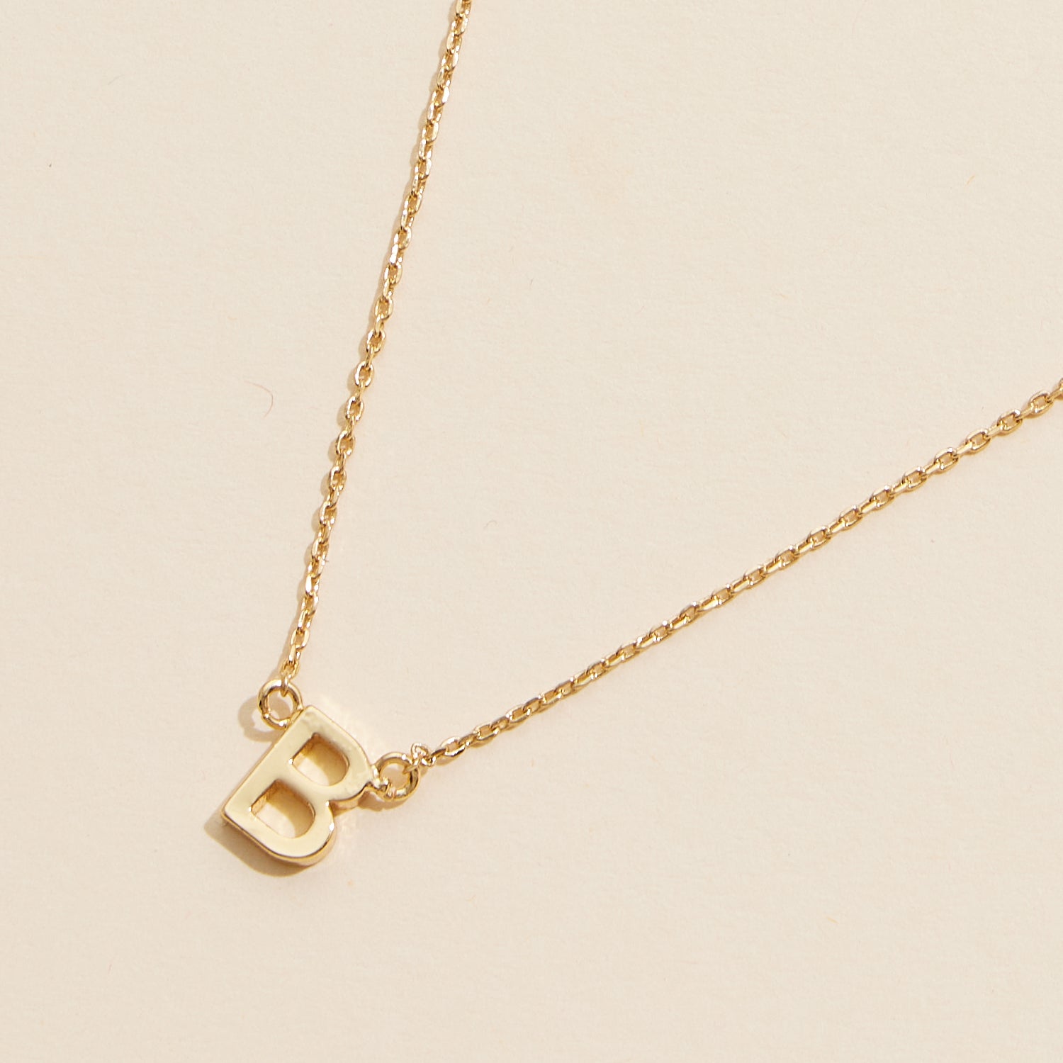 Short Necklace with Initial Metal Letter Charm