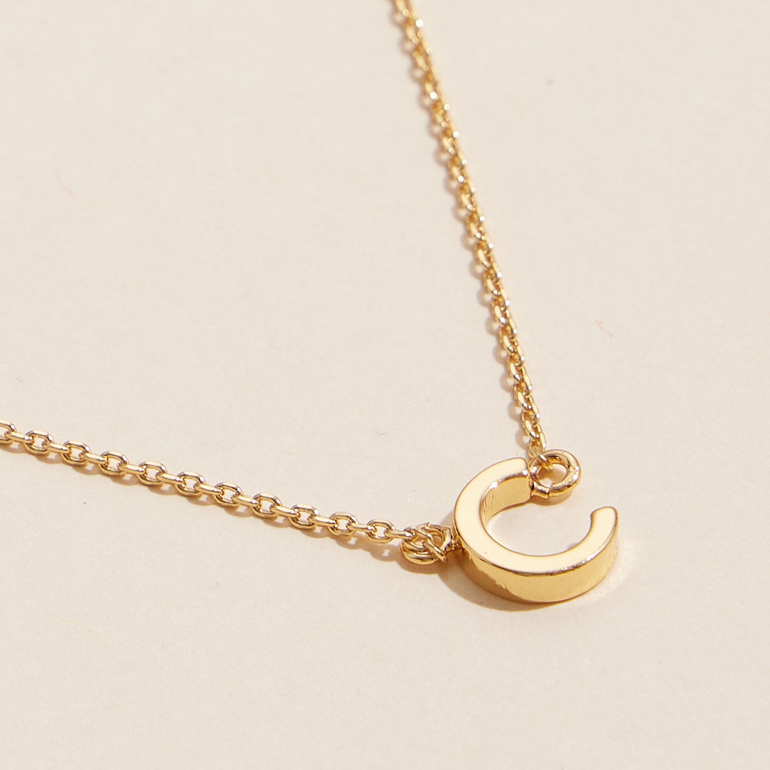 Short Necklace with Initial Metal Letter Charm