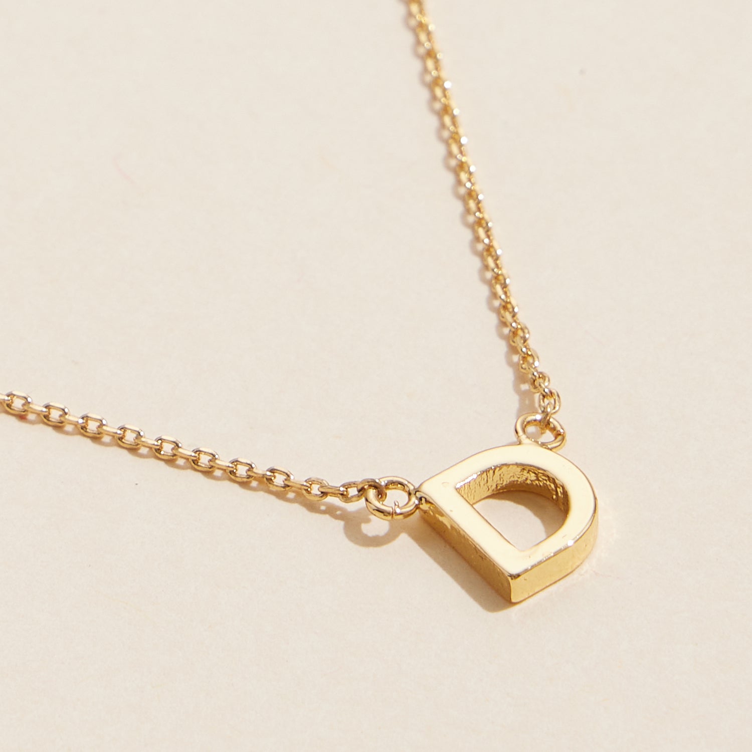 Short Necklace with Initial Metal Letter Charm