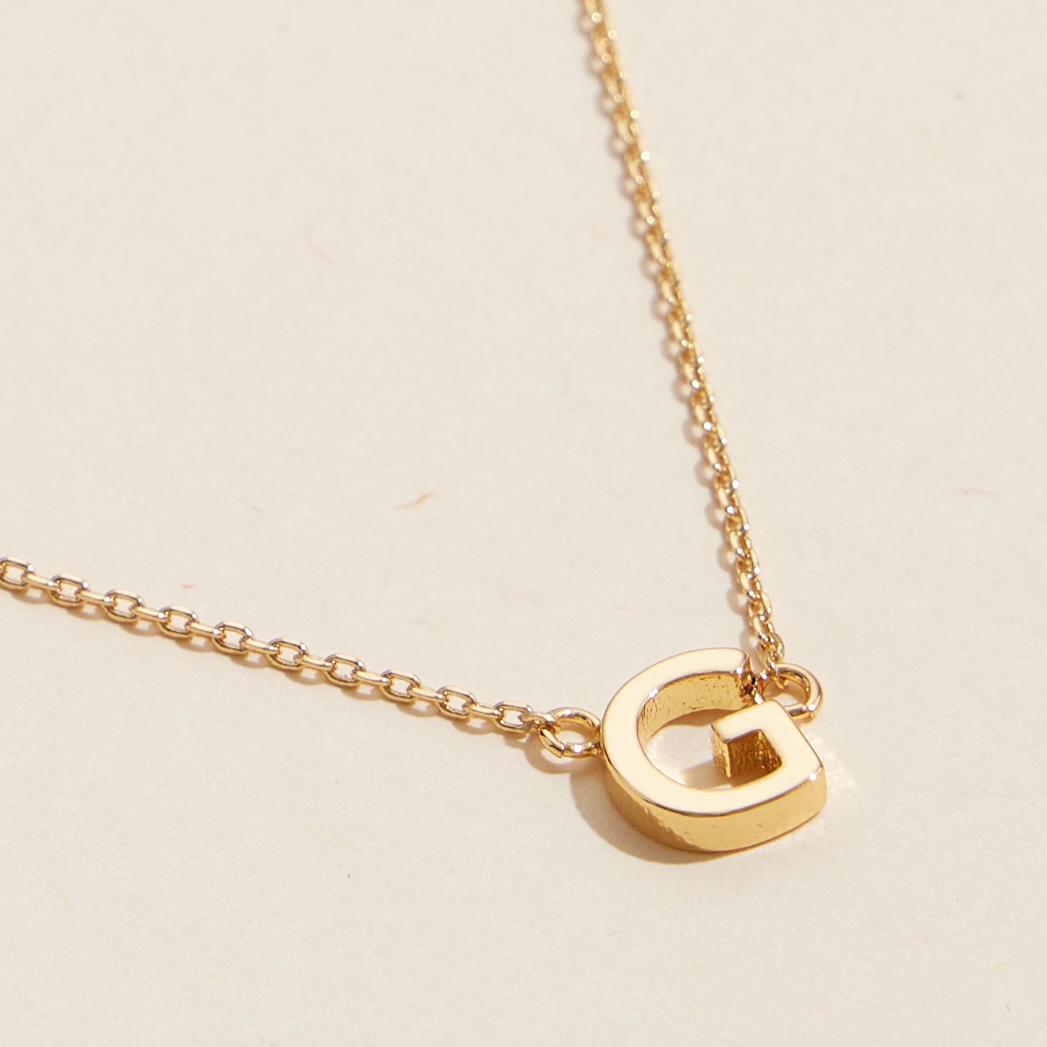 Short Necklace with Initial Metal Letter Charm