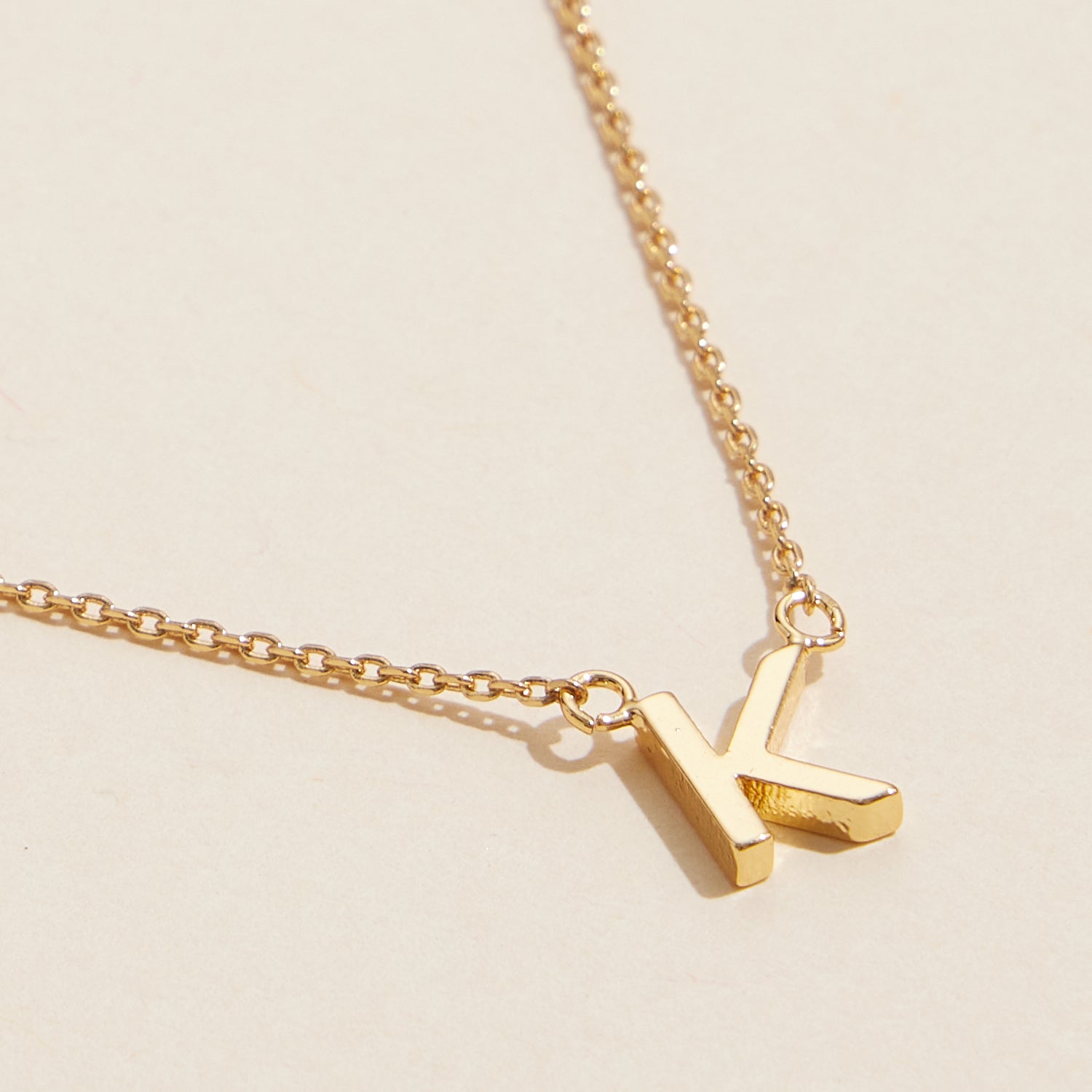 Short Necklace with Initial Metal Letter Charm
