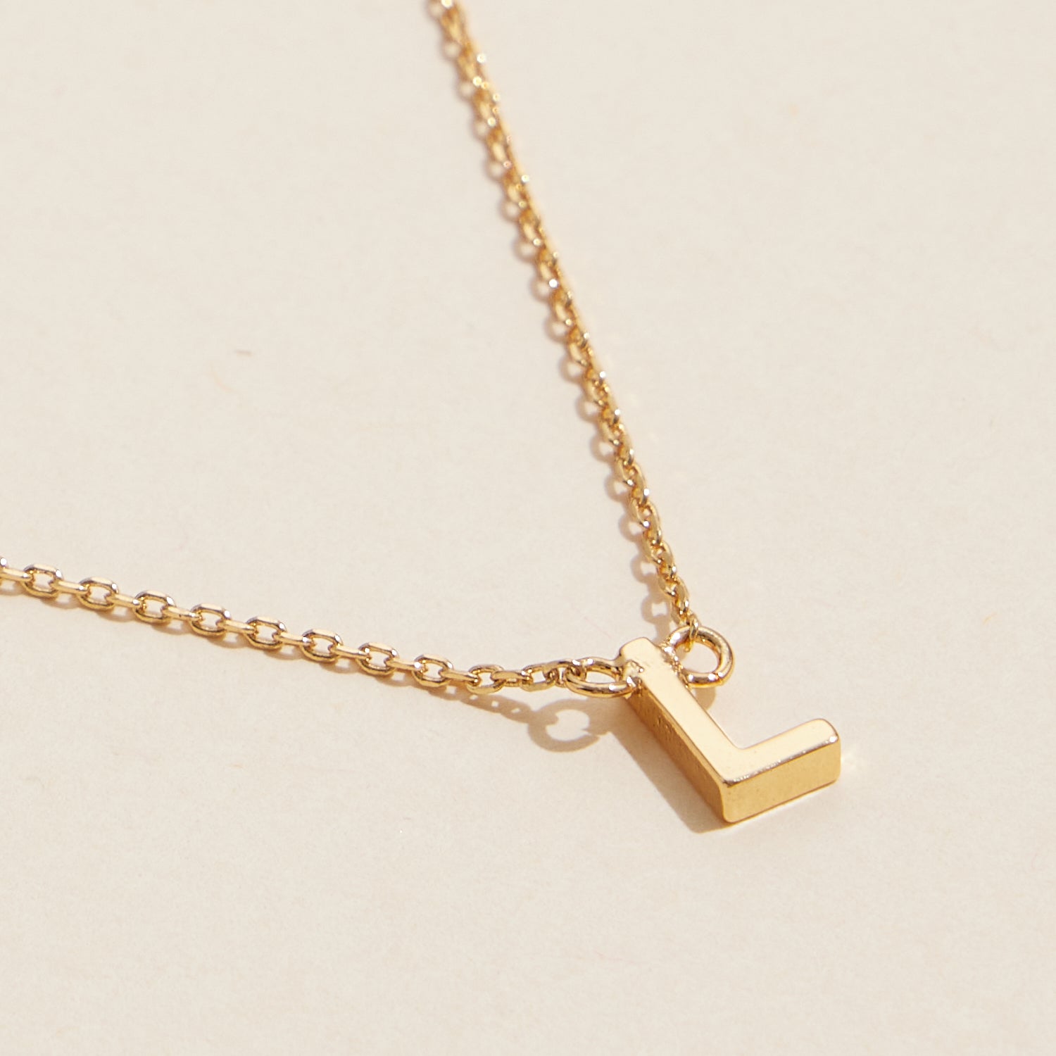 Short Necklace with Initial Metal Letter Charm