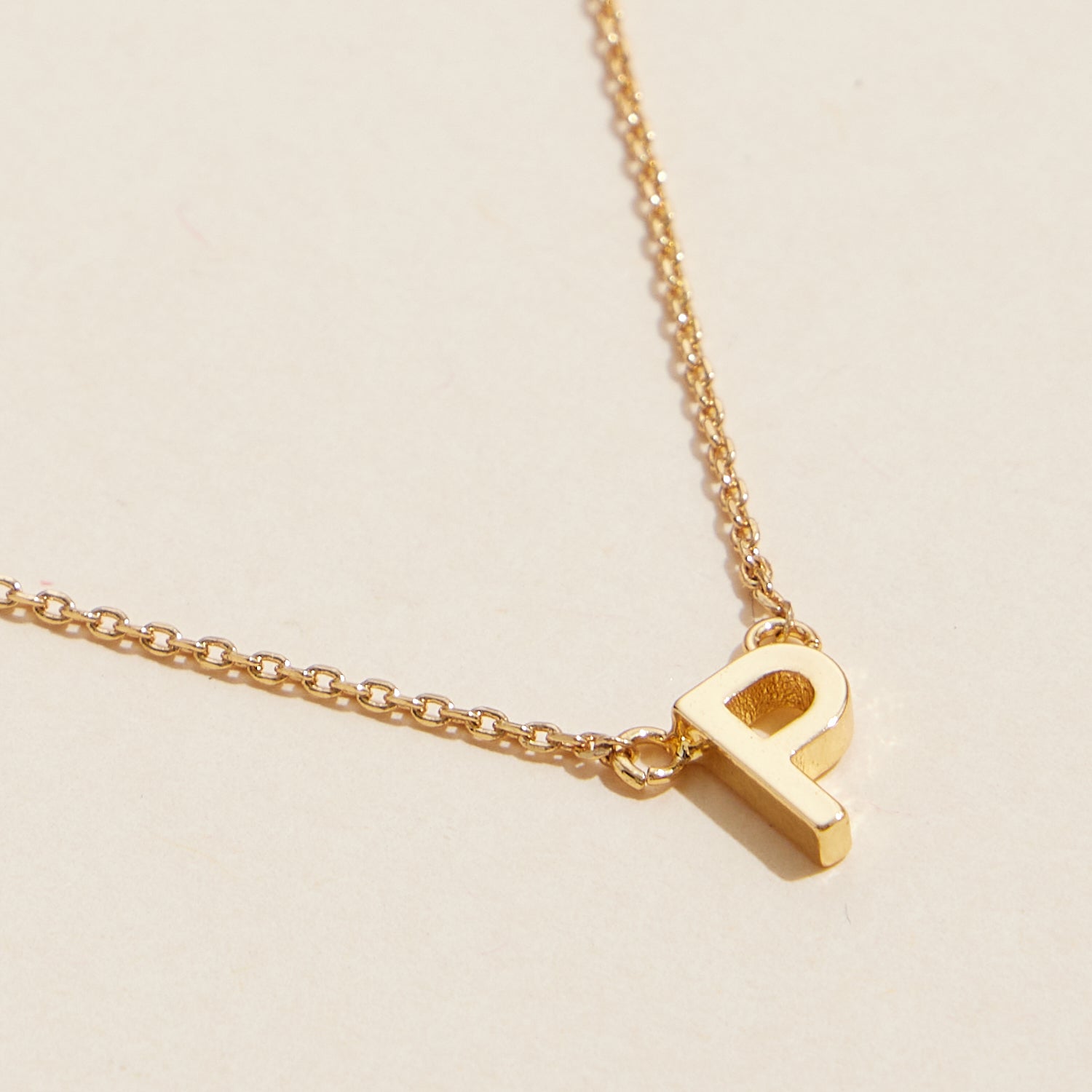 Short Necklace with Initial Metal Letter Charm