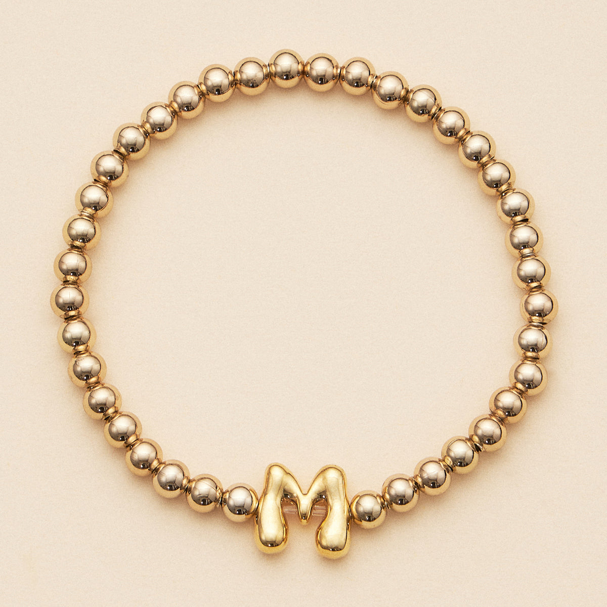Bubble Letters Beaded Stretch Bracelet 16 Assorted Pack