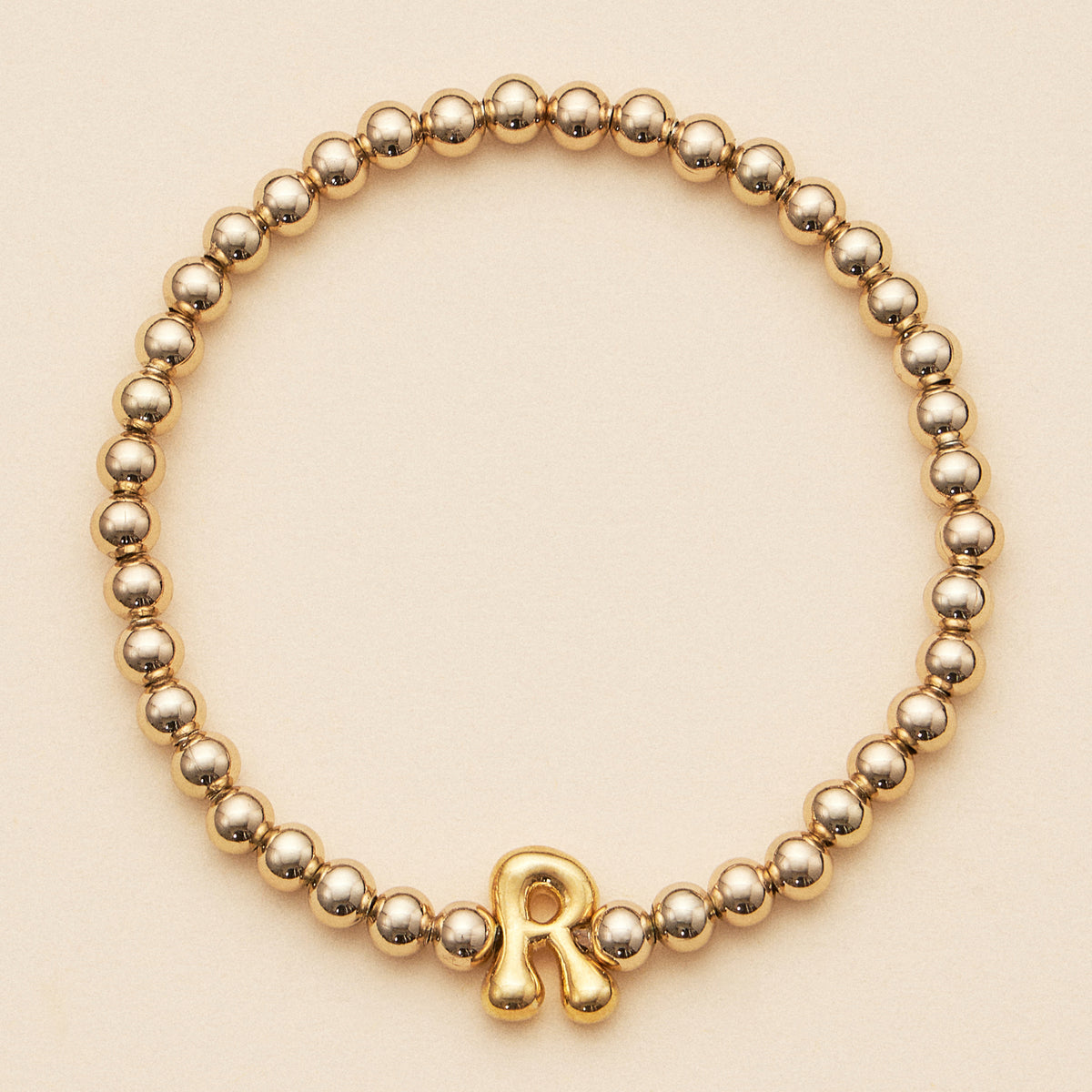 Bubble Letters Beaded Stretch Bracelet 16 Assorted Pack