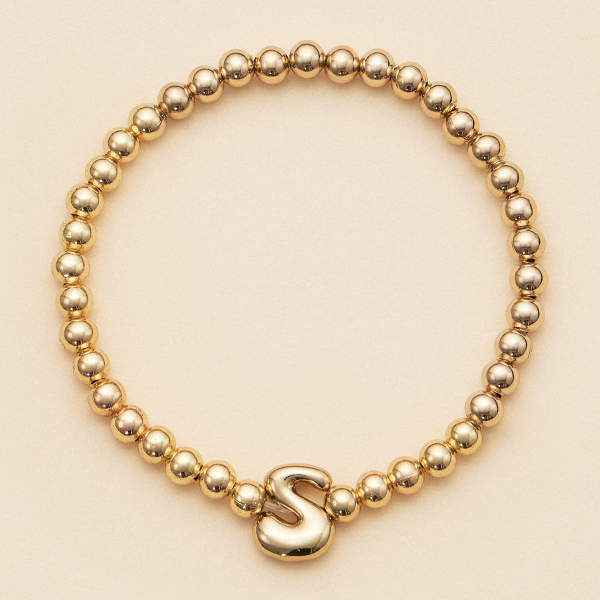 Bubble Letters Beaded Stretch Bracelet 16 Assorted Pack