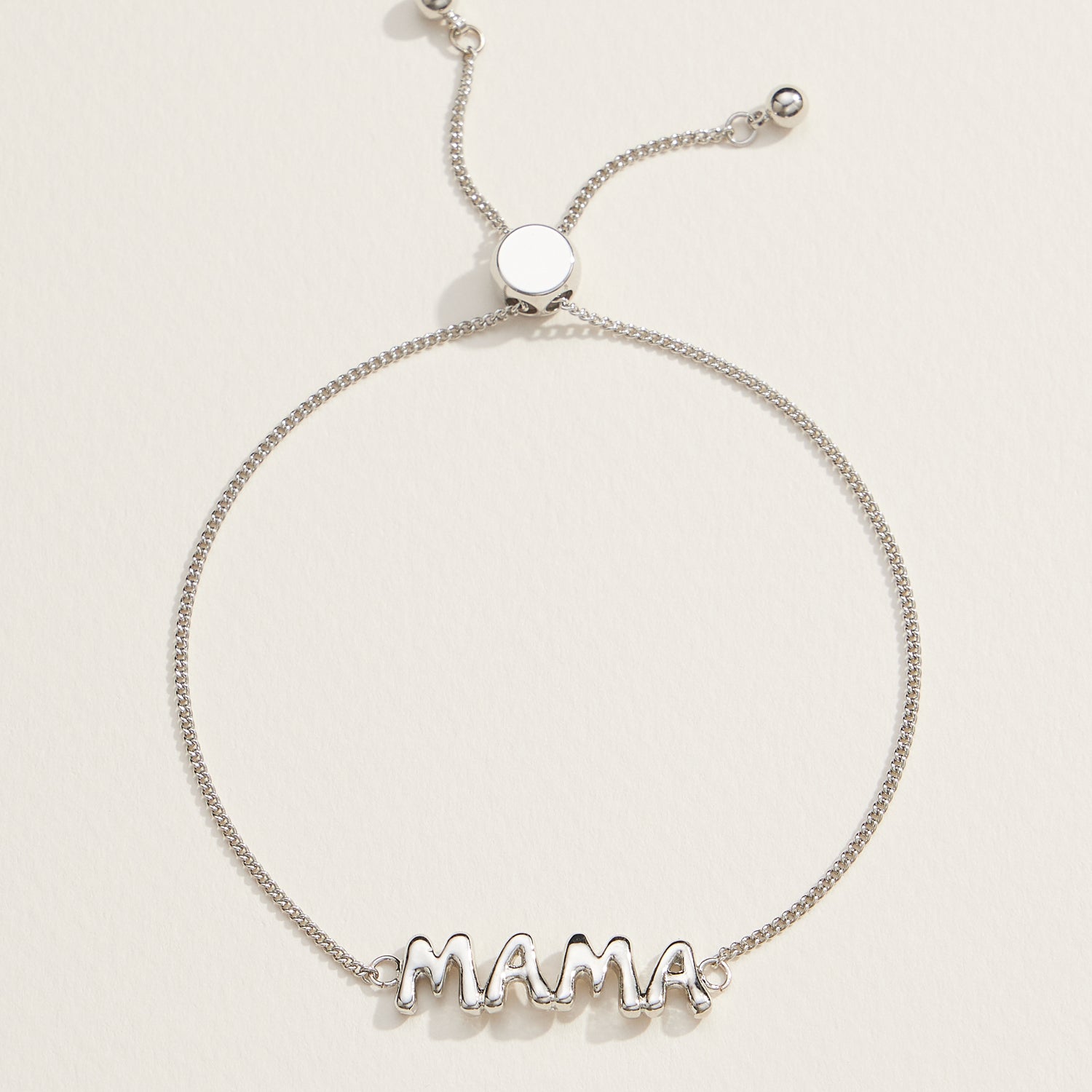 Adjustable Mama Script Bracelet in 18K Gold Dip or Silver