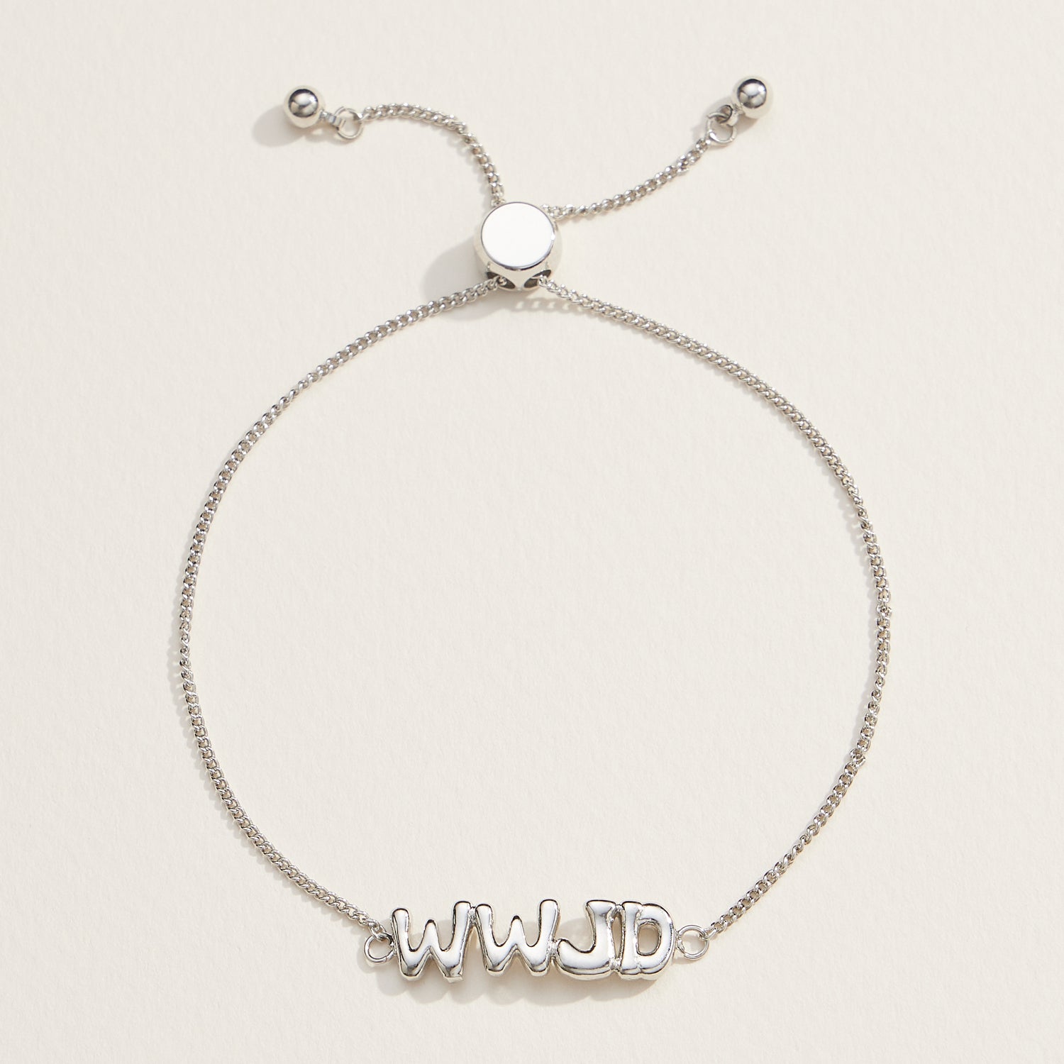 WWJD Adjustable Bracelet in 18K Gold Dip or White Gold