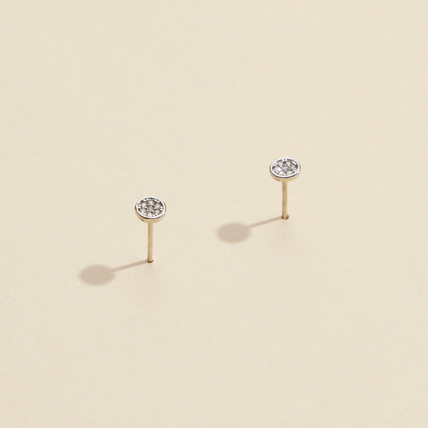 Round Rhinestones Gold Dip Stud Earrings