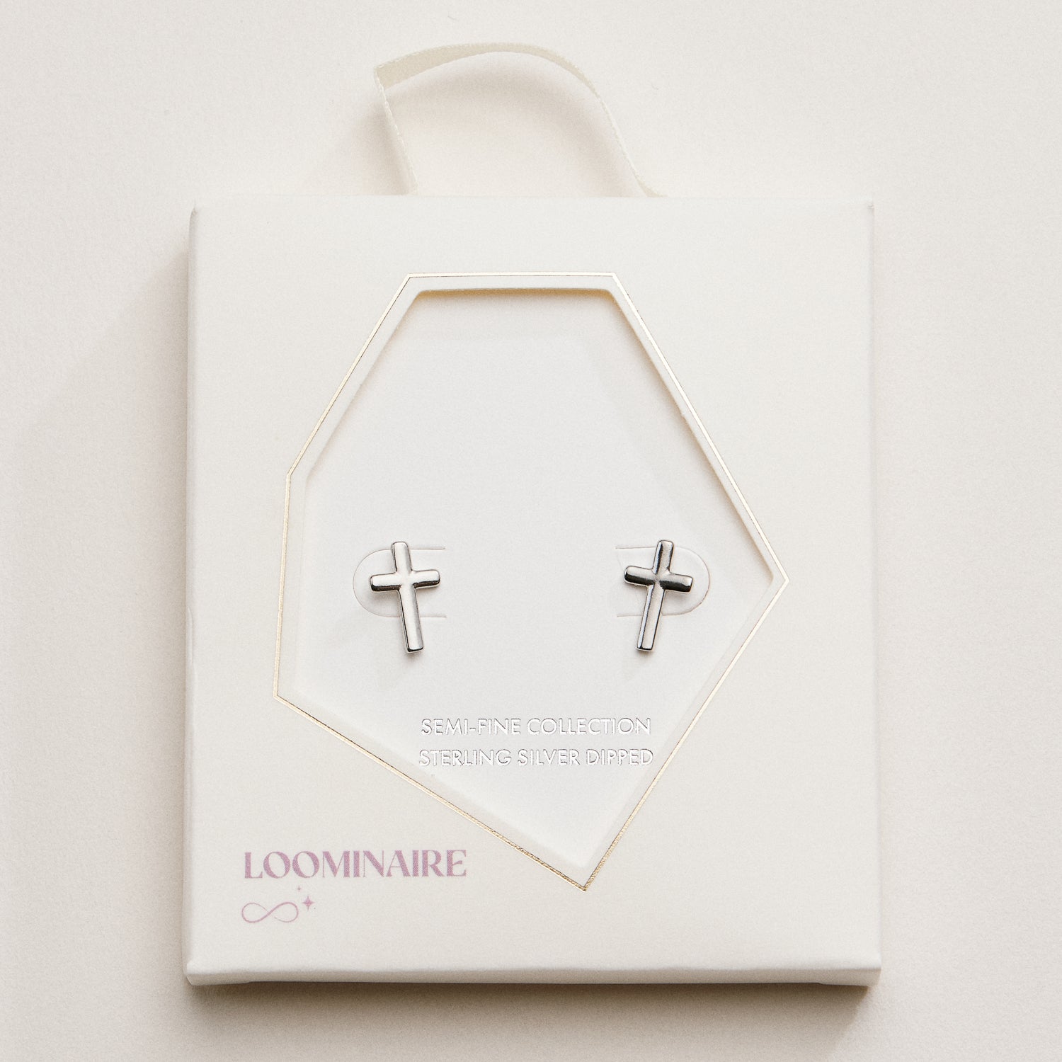Classic Gold & Silver Cross Stud Earrings - Frem