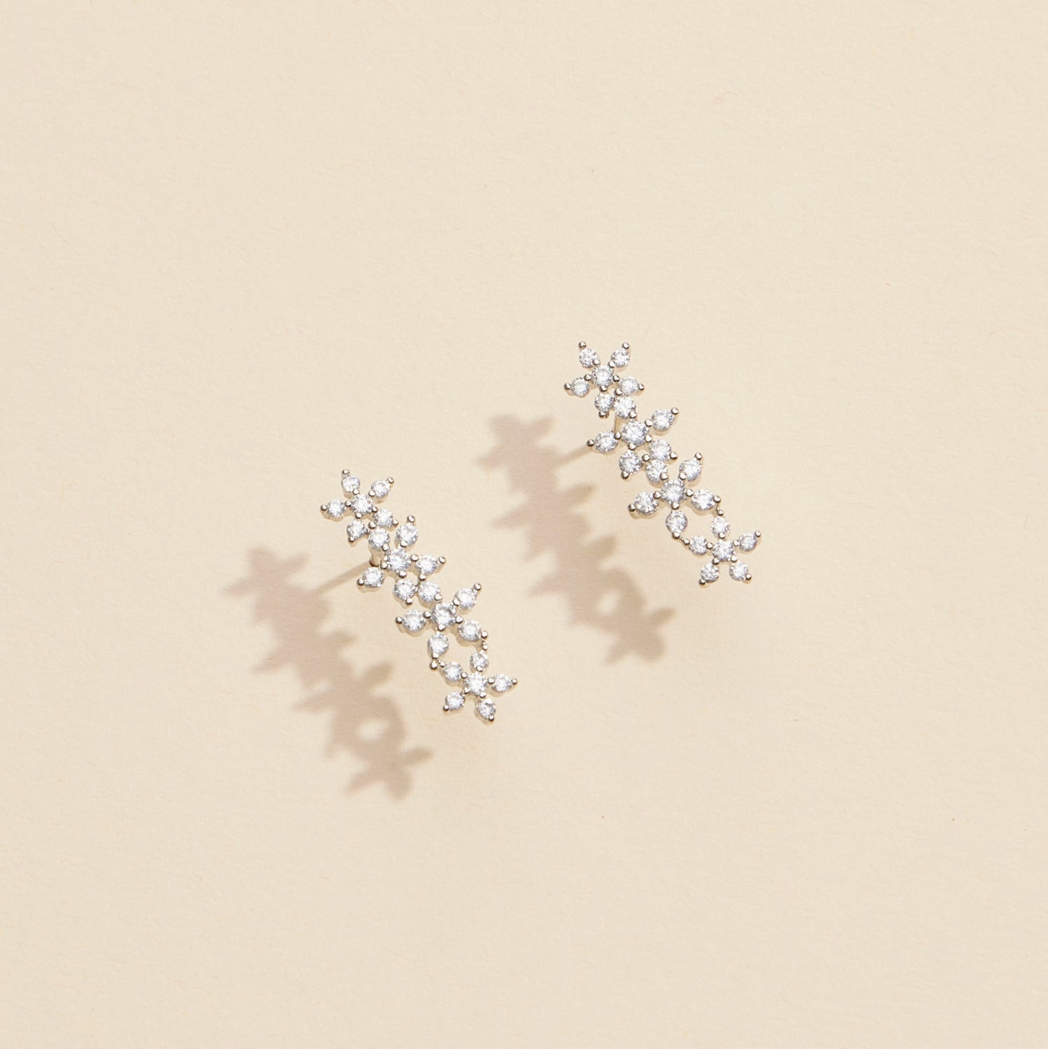 Linked Floral Gold Dip Stud Earrings