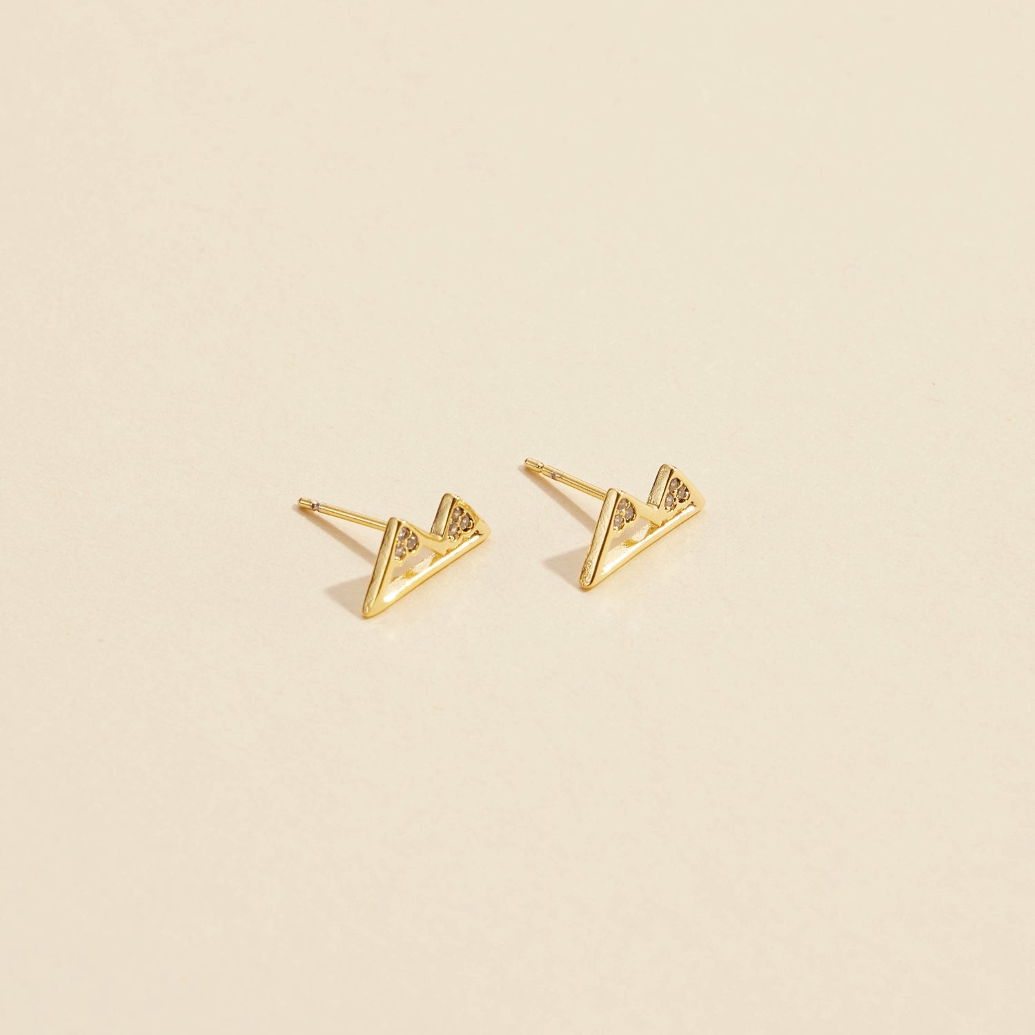 Chic Mountain Gold-Dipped Stud Earrings