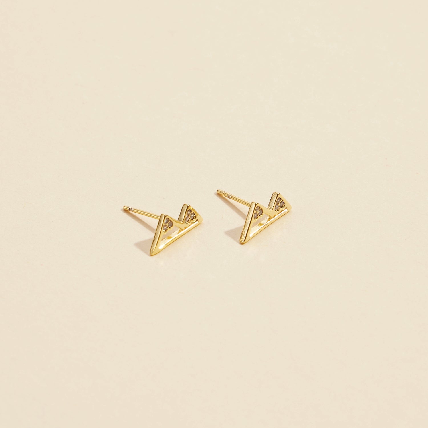Chic Mountain Gold-Dipped Stud Earrings
