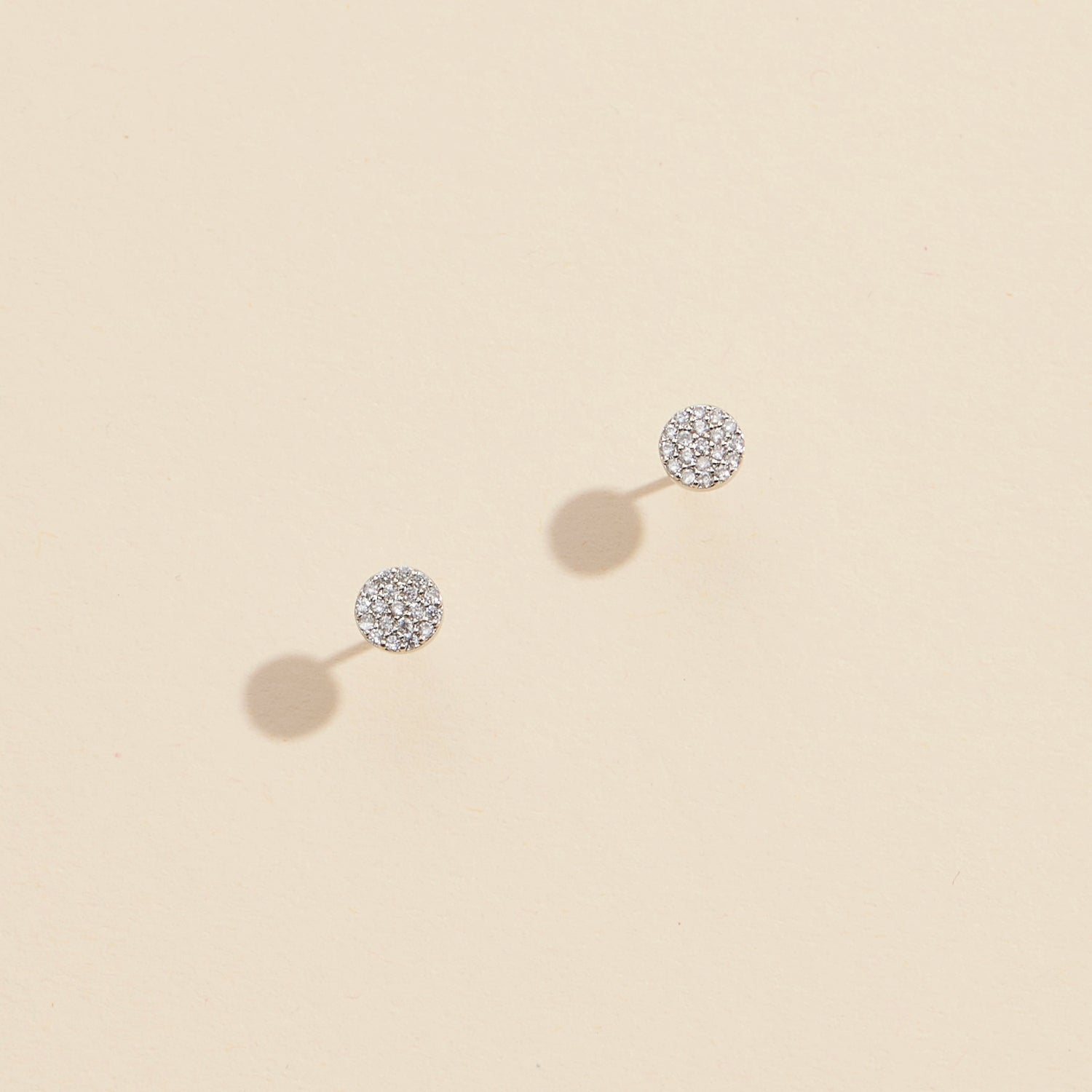 CZ Circle Gold Dip Stud Earrings