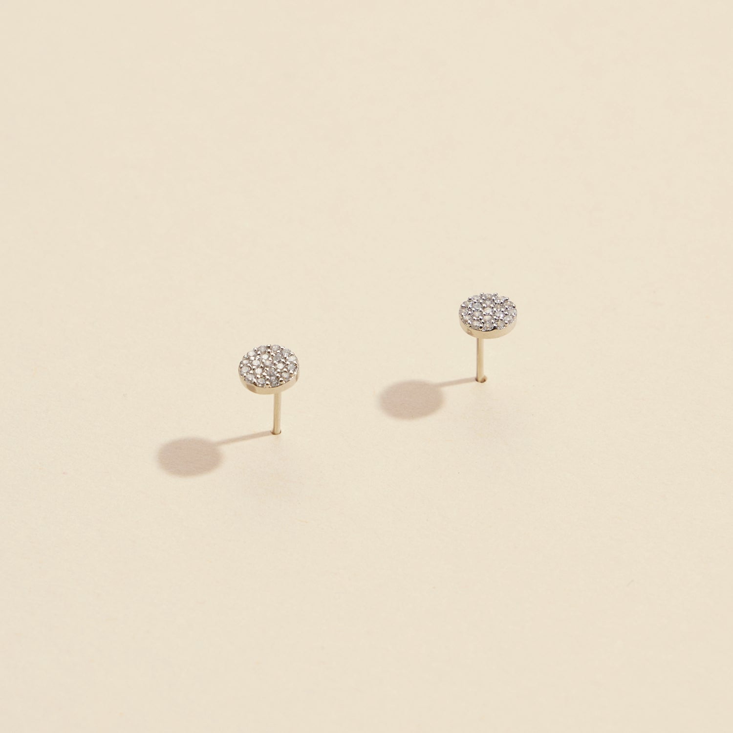 CZ Circle Gold Dip Stud Earrings