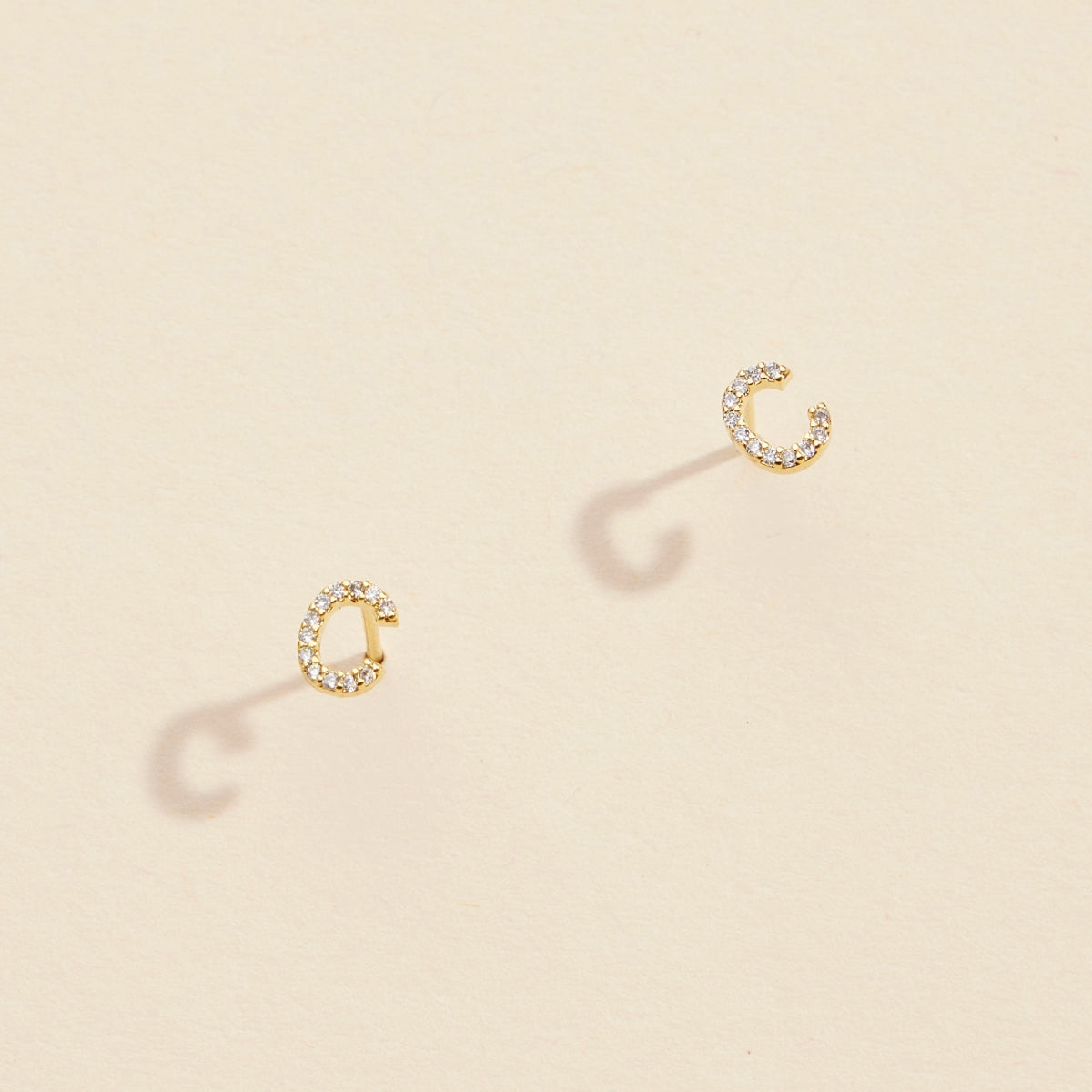 Initial Letter Stud Earrings – 12 Pack Bundle in Gold or Silver
