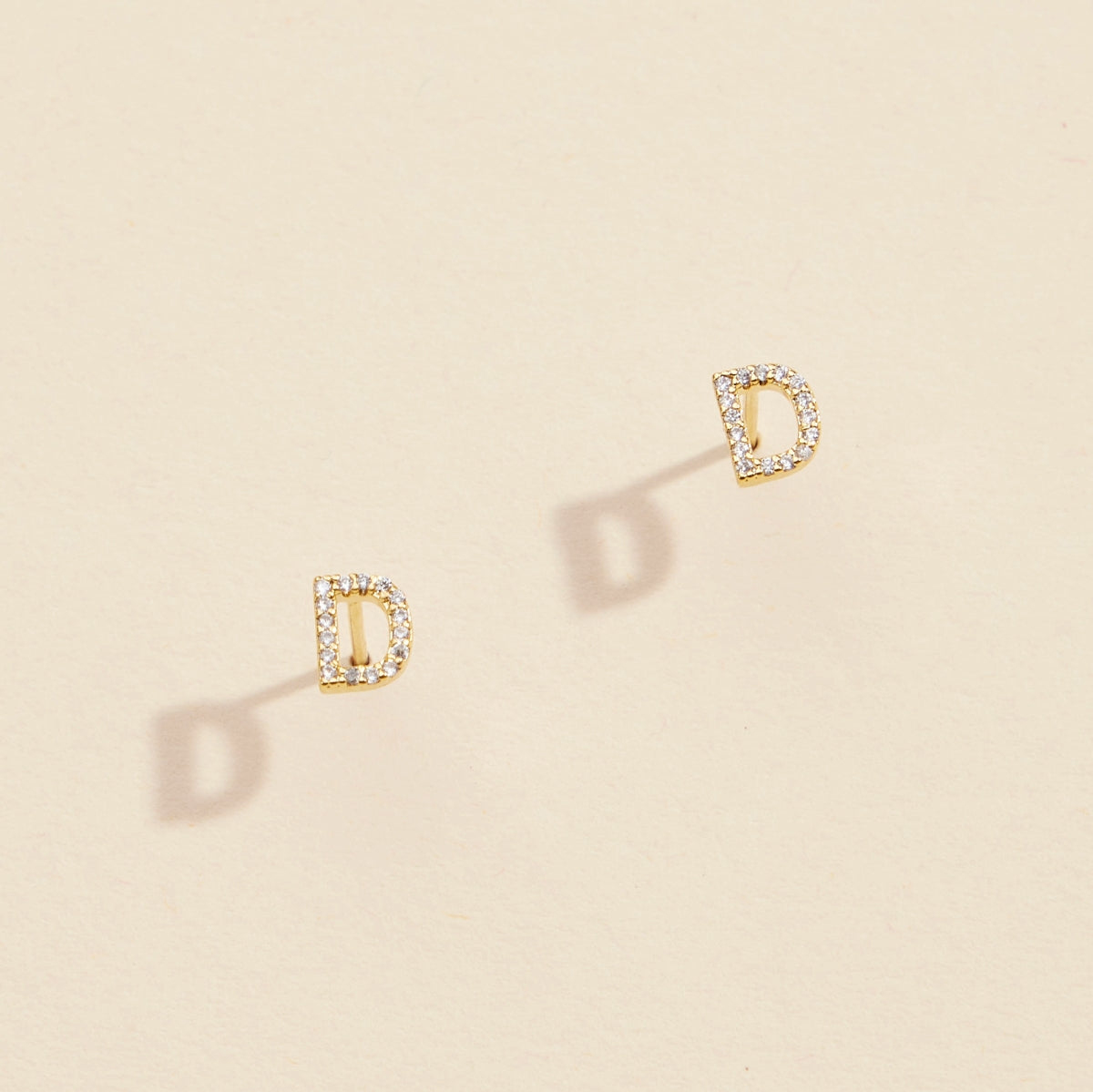 Initial Letter Stud Earrings – 12 Pack Bundle in Gold or Silver