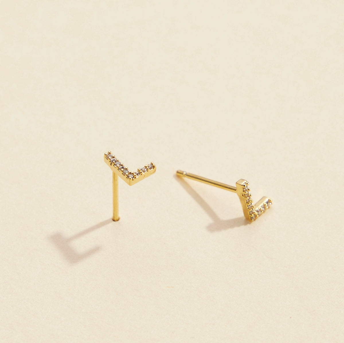 Initial Letter Stud Earrings – 12 Pack Bundle in Gold or Silver