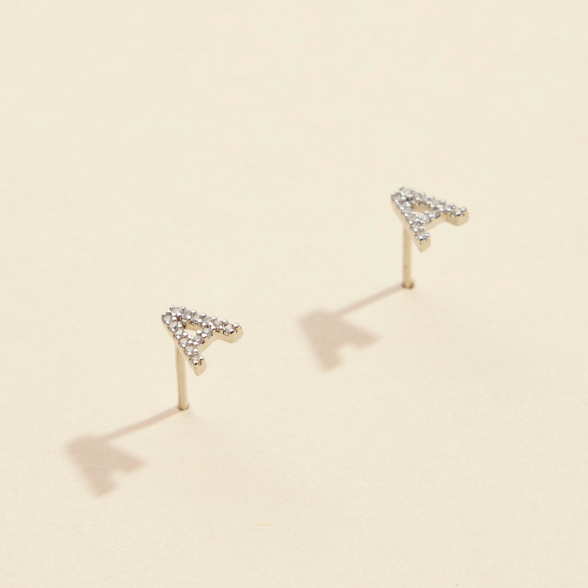 Initial Letter Stud Earrings – 12 Pack Bundle in Gold or Silver