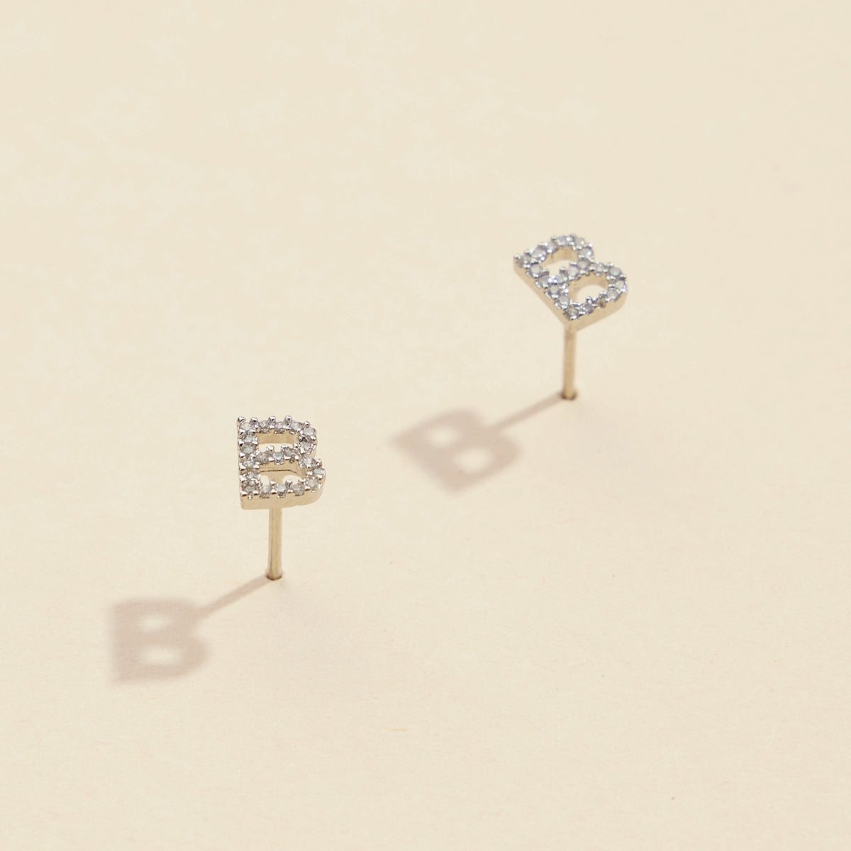 Initial Letter Stud Earrings – 12 Pack Bundle in Gold or Silver