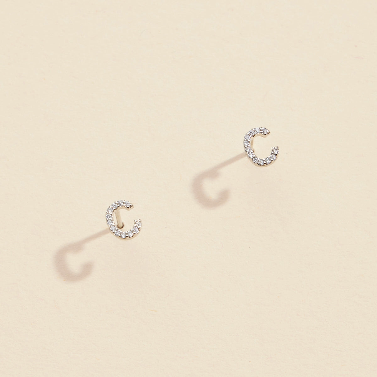 Initial Letter Stud Earrings – 12 Pack Bundle in Gold or Silver