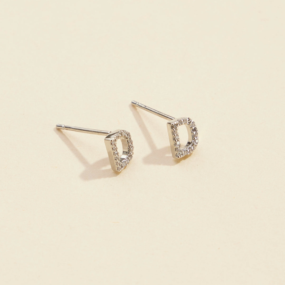 Initial Letter Stud Earrings – 12 Pack Bundle in Gold or Silver