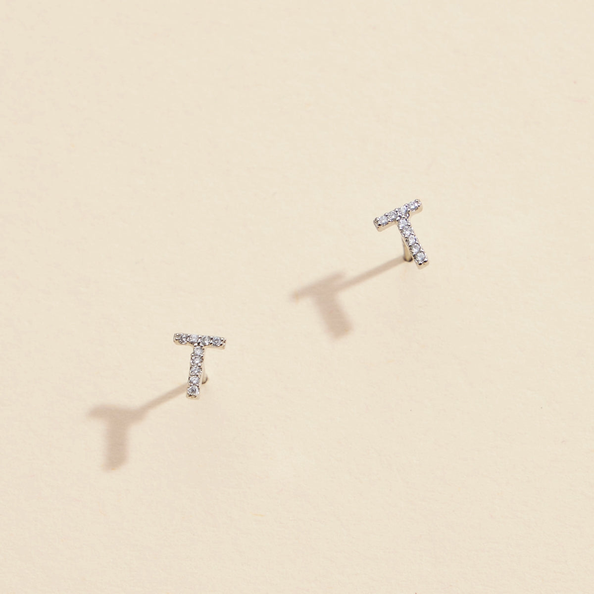 Initial Letter Stud Earrings – 12 Pack Bundle in Gold or Silver