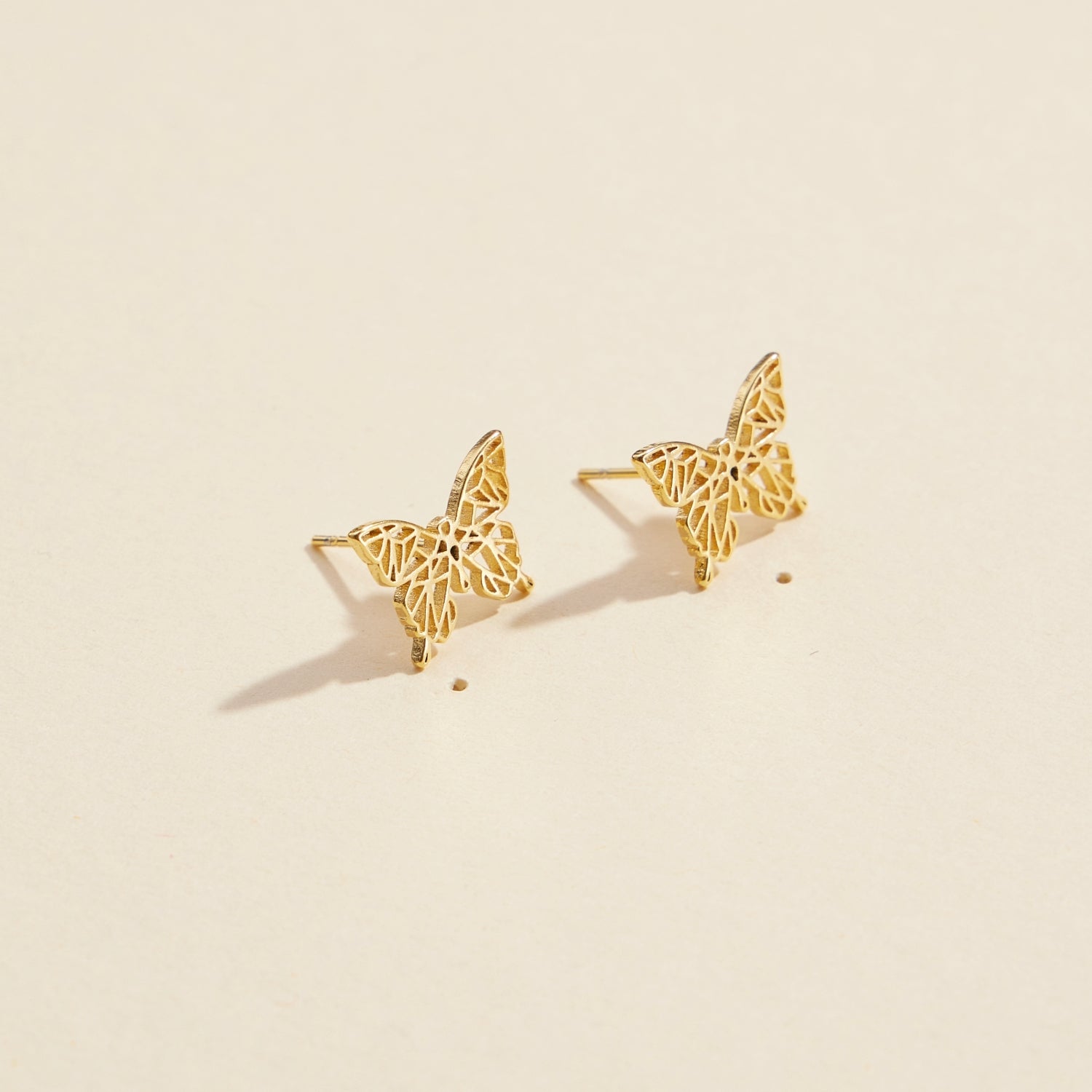Butterfly Gold Dip Stud Earrings | Gold-Dipped Butterfly Stud Earrings - Frem