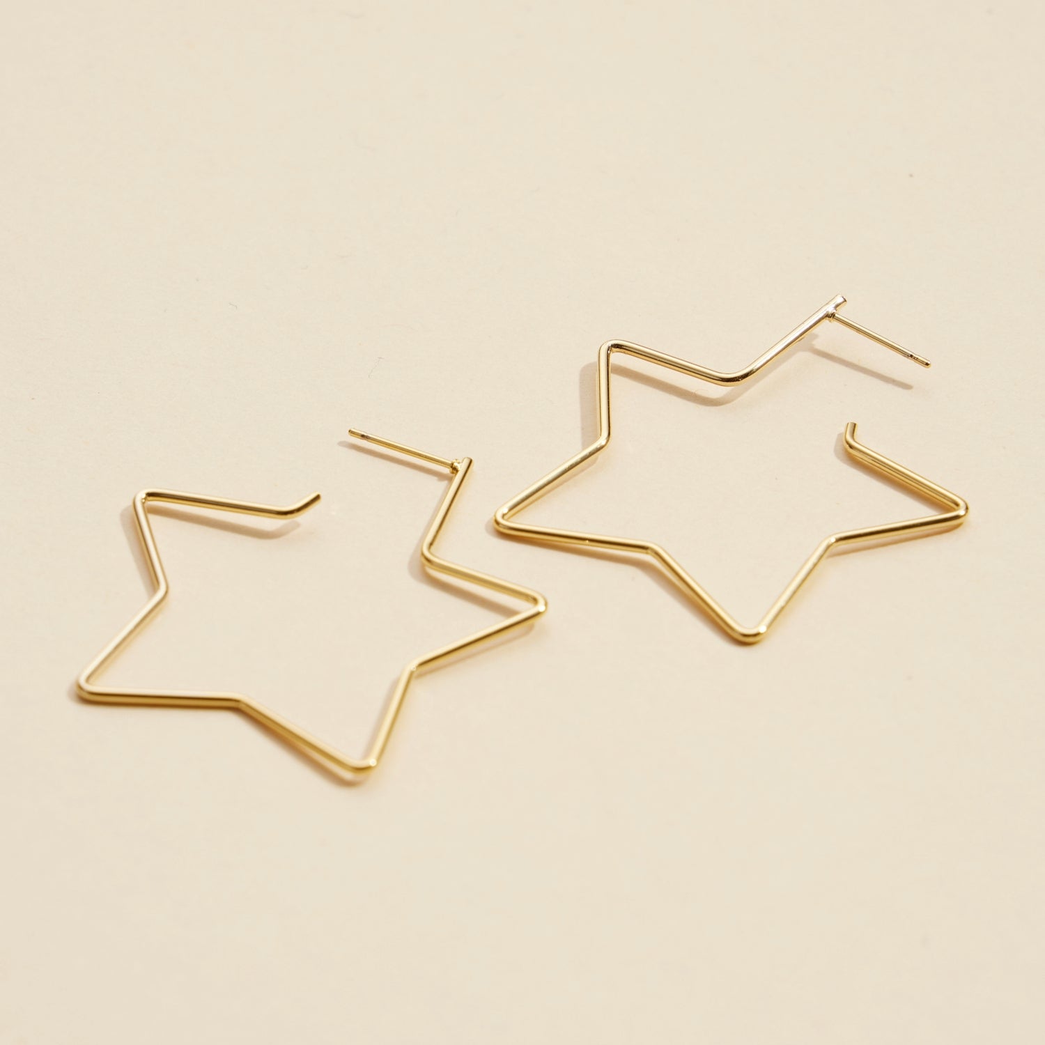 Star Gold Dip Hoop Earrings