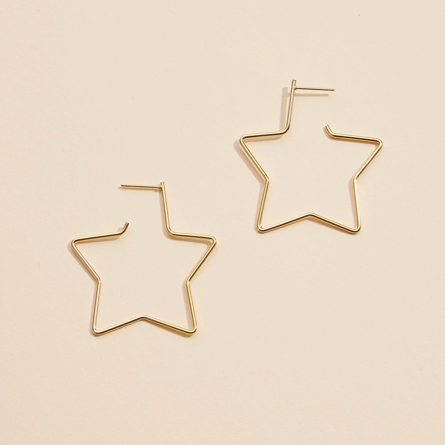 Star Gold Dip Hoop Earrings