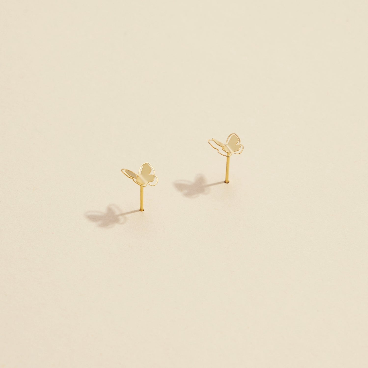 Butterfly Gold Dip Stud Earrings