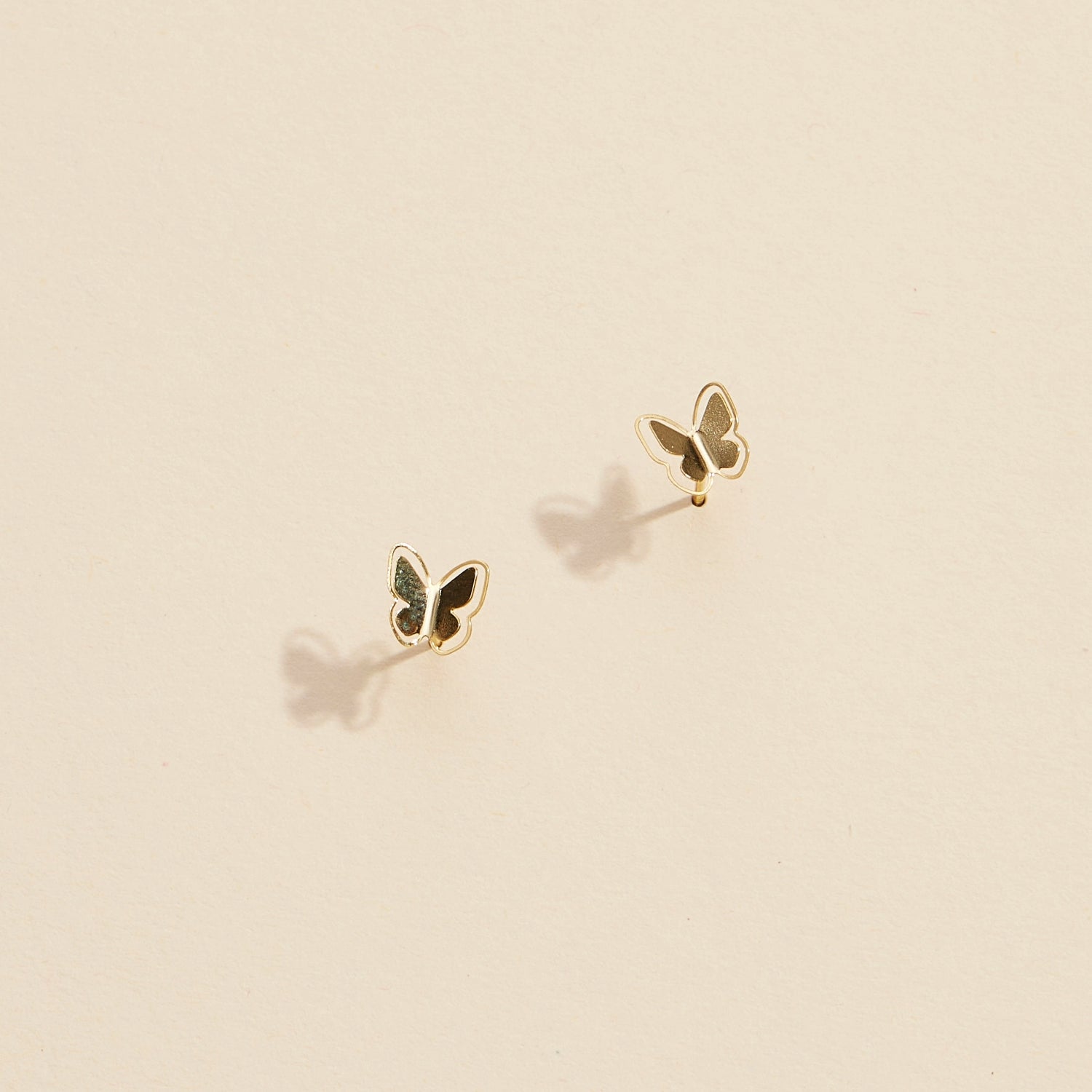 Butterfly Gold Dip Stud Earrings